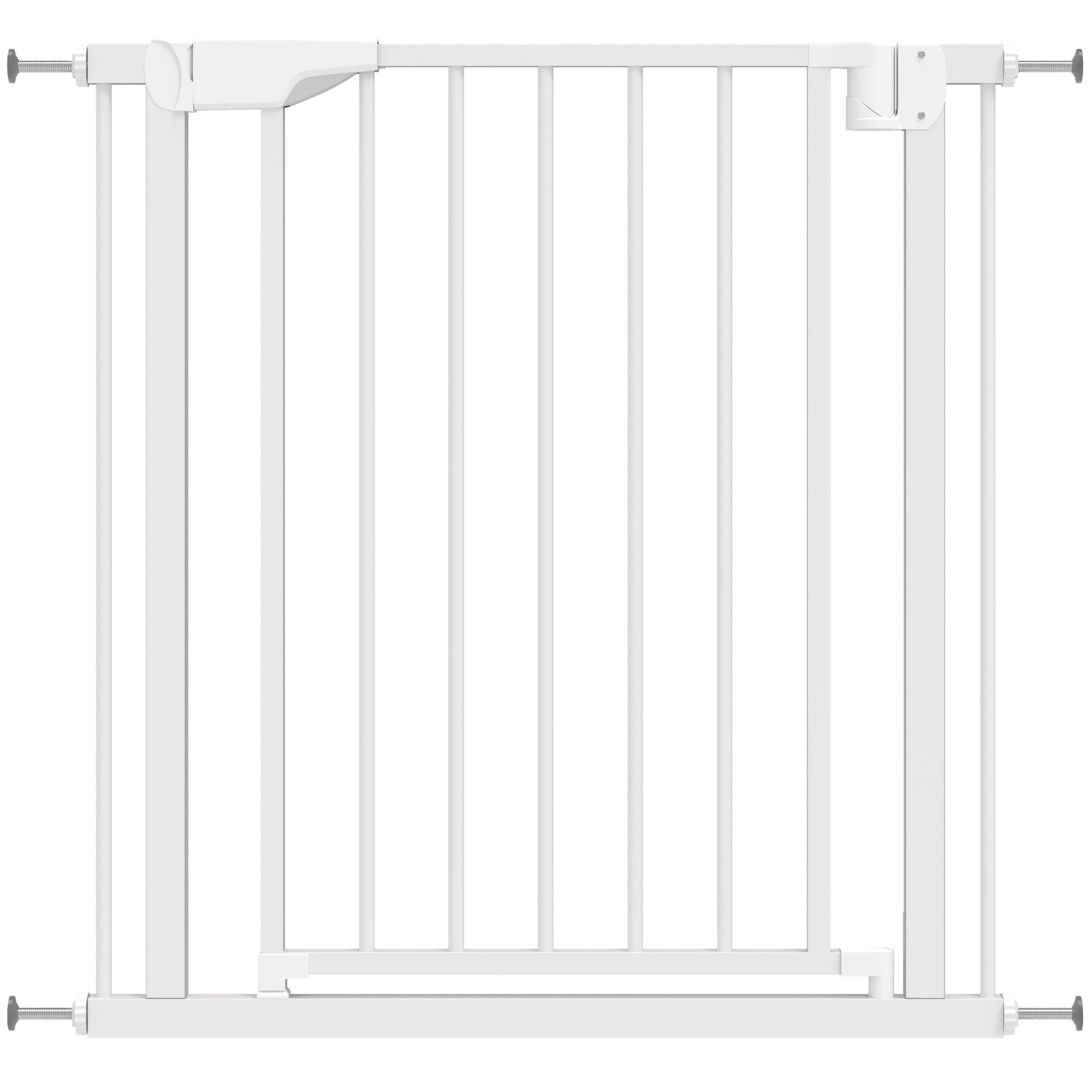 Safety Gate for Babies & Dogs, Adjustable 29.9–32.3 in Wide x 29.9 in High, Dual Lock, Auto-Close, Reversible Door, Pressure or Screw Mount, White