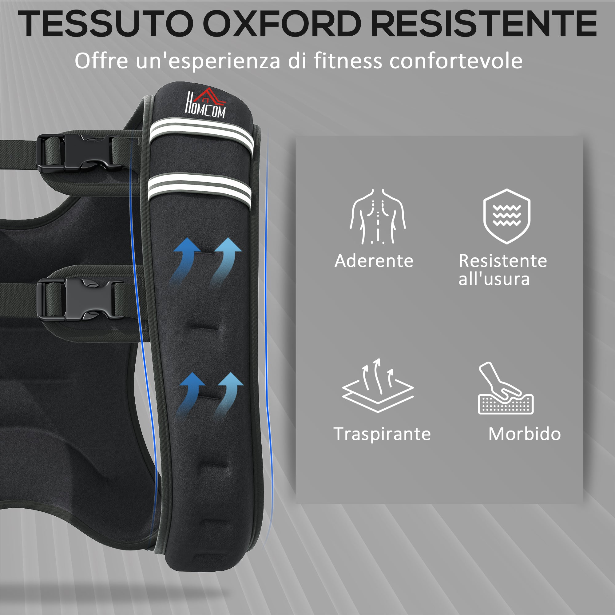 Breathable Weighted Vest 8kg with Storage Pocket and Shoulder Straps, Weighted Vest in Oxford Fabric, Metal and Sand, 40x35 cm, Black