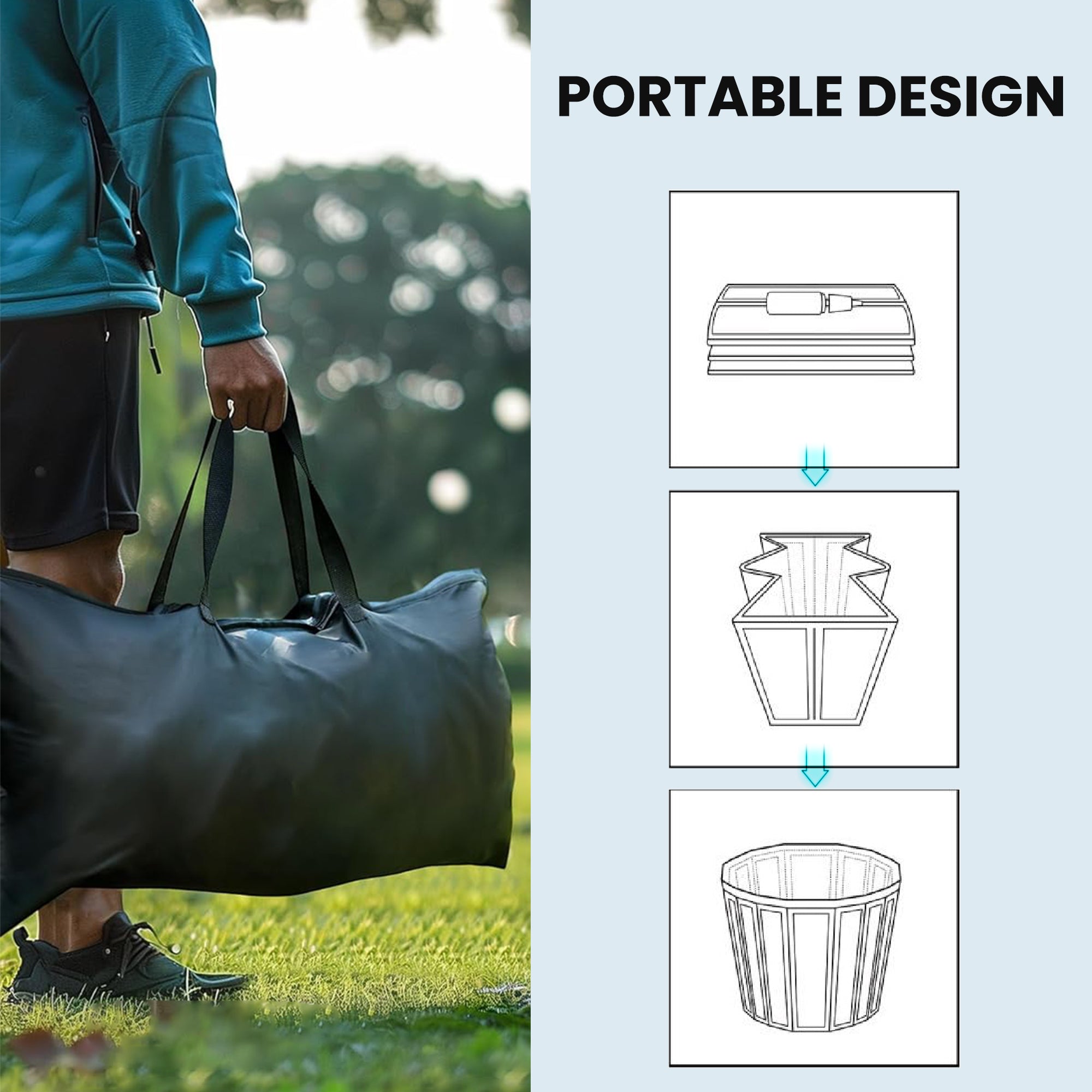280 L (≈74 US gal) Inflatable Ice Bath — Portable Cold Water Recovery Tub with Cover & Pump, Multi-Layer Insulated Barrel, Indoor/Outdoor, Ø78 x 71 cm