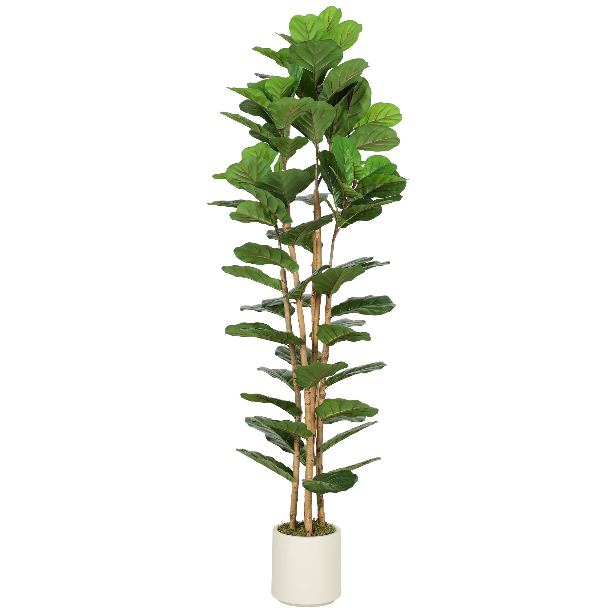 Artificial Fiddle Leaf Fig Tree, 180 cm (71 in), 91 Leaves, Solid Wood Trunk, Potted Realistic Plastic Plant for Living Room, Bedroom, Office, Garden Décor