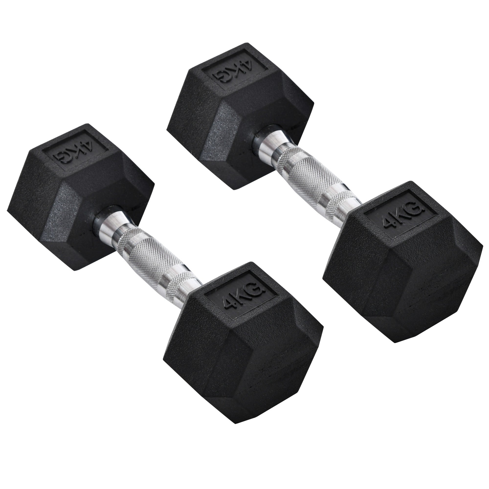 Dumbbell Set, 2 Pcs Dumbbells with Knurled Grip, Cast Iron Dumbbell Set, 2 x 4 kg, Dumbbells for Men and Women, Dumbbell Set for Home, Gym, Strength Training
