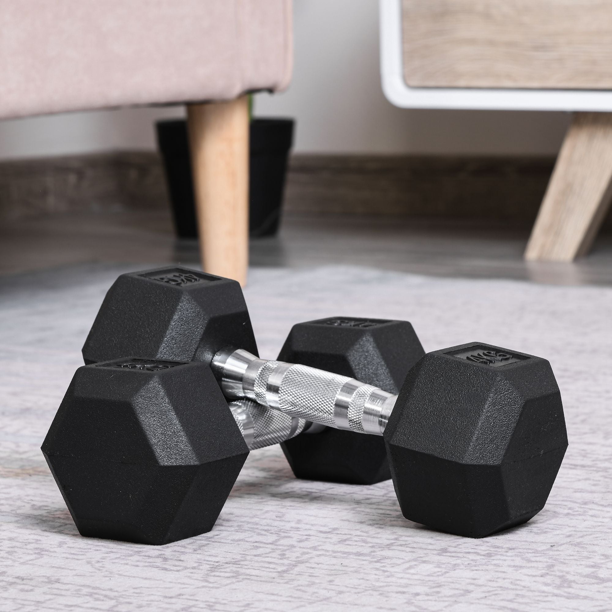 Dumbbell Set, 2 Pcs Dumbbells with Knurled Grip, Cast Iron Dumbbell Set, 2 x 4 kg, Dumbbells for Men and Women, Dumbbell Set for Home, Gym, Strength Training