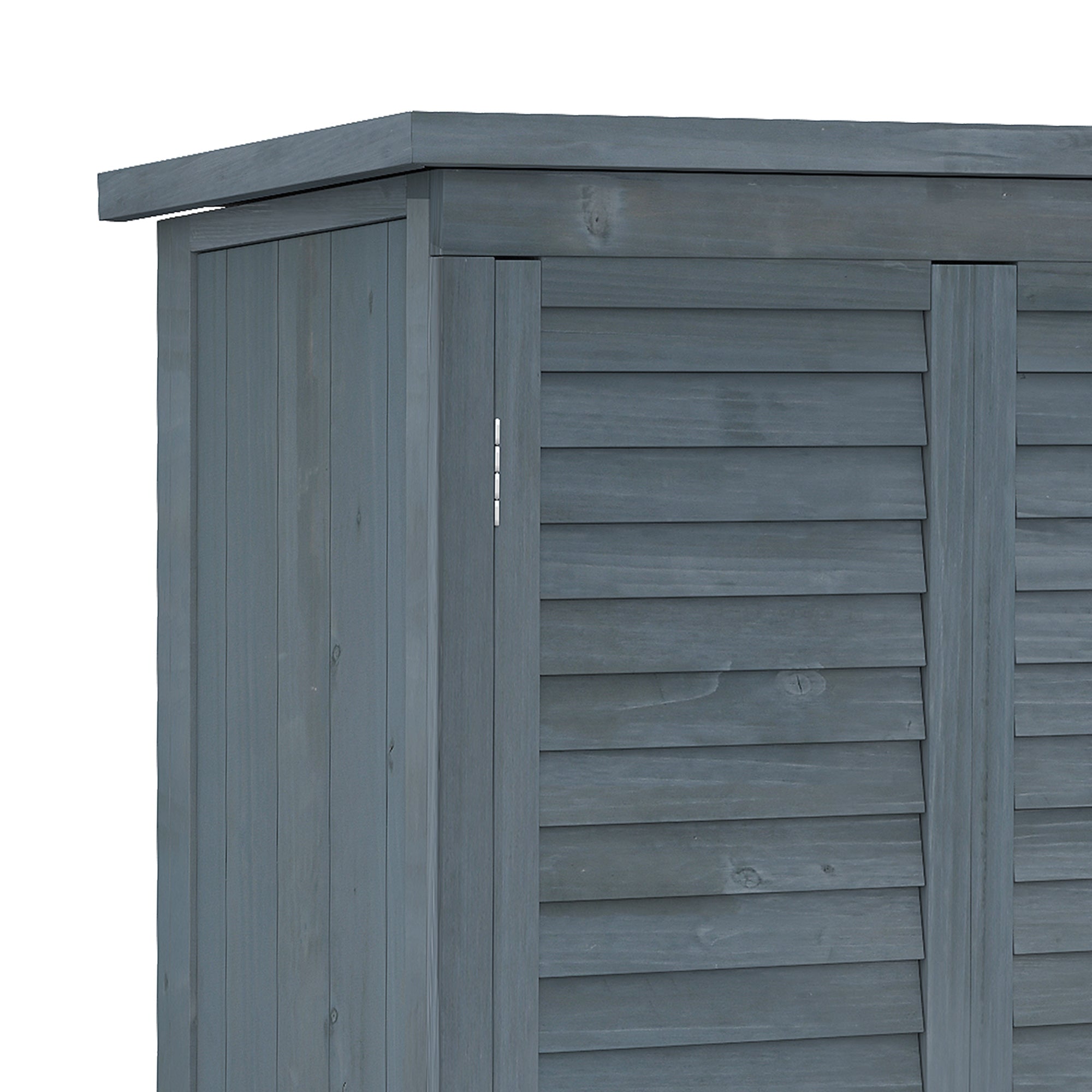 Wooden Shed Wooden Shed 0.31 m² 87x46.5x160 cm Outdoor Wooden Cabinet with 2 Doors and 2 Interior Shelves for Patio Terrace Gray