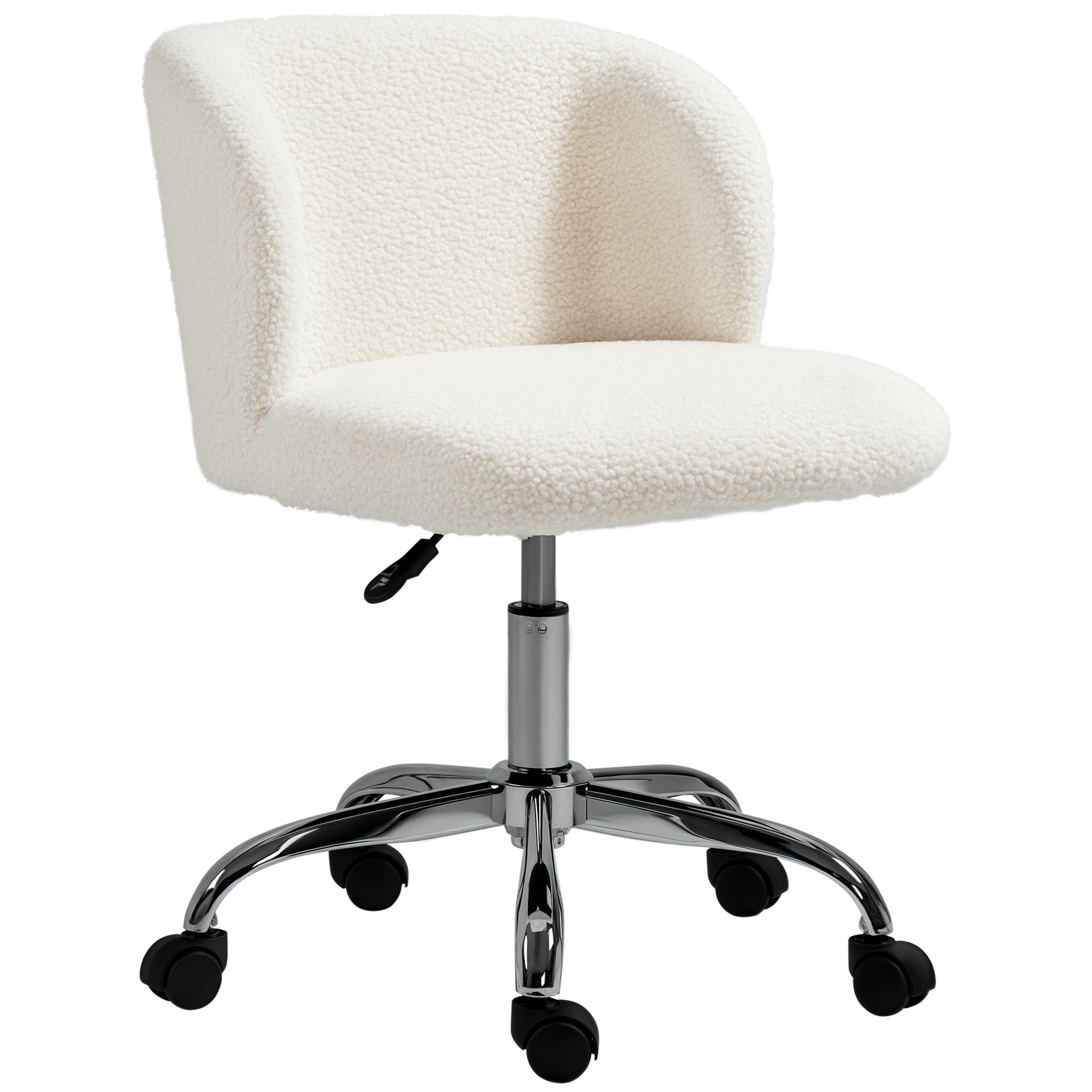 Design Office Chair - adjustable height, swivel - chrome-plated steel base with looped wool effect coating