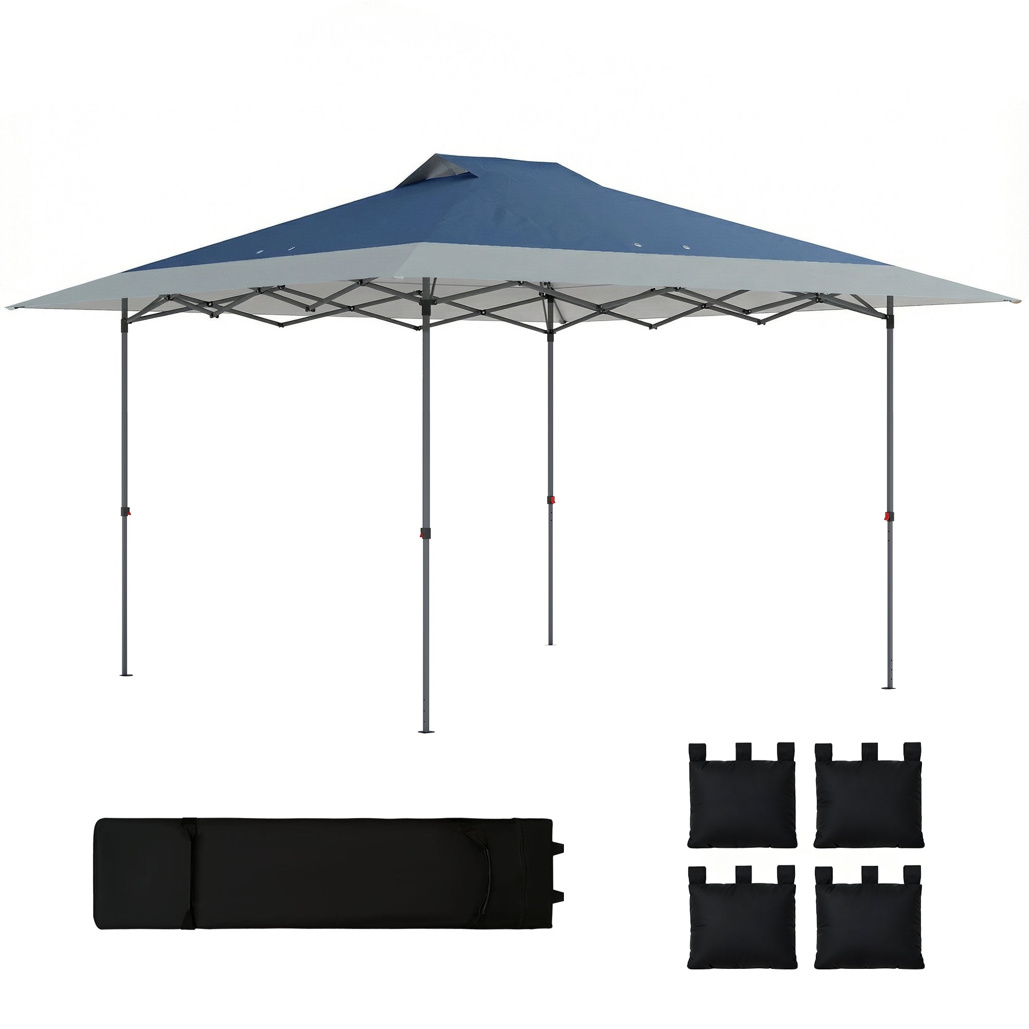 approx. 13'x13' Waterproof Cold-Resistant Pop-Up Folding Gazebo with One-Step Lock, UPF50+, Adjustable Height, Folding Party Tent for Garden with Carry Bag