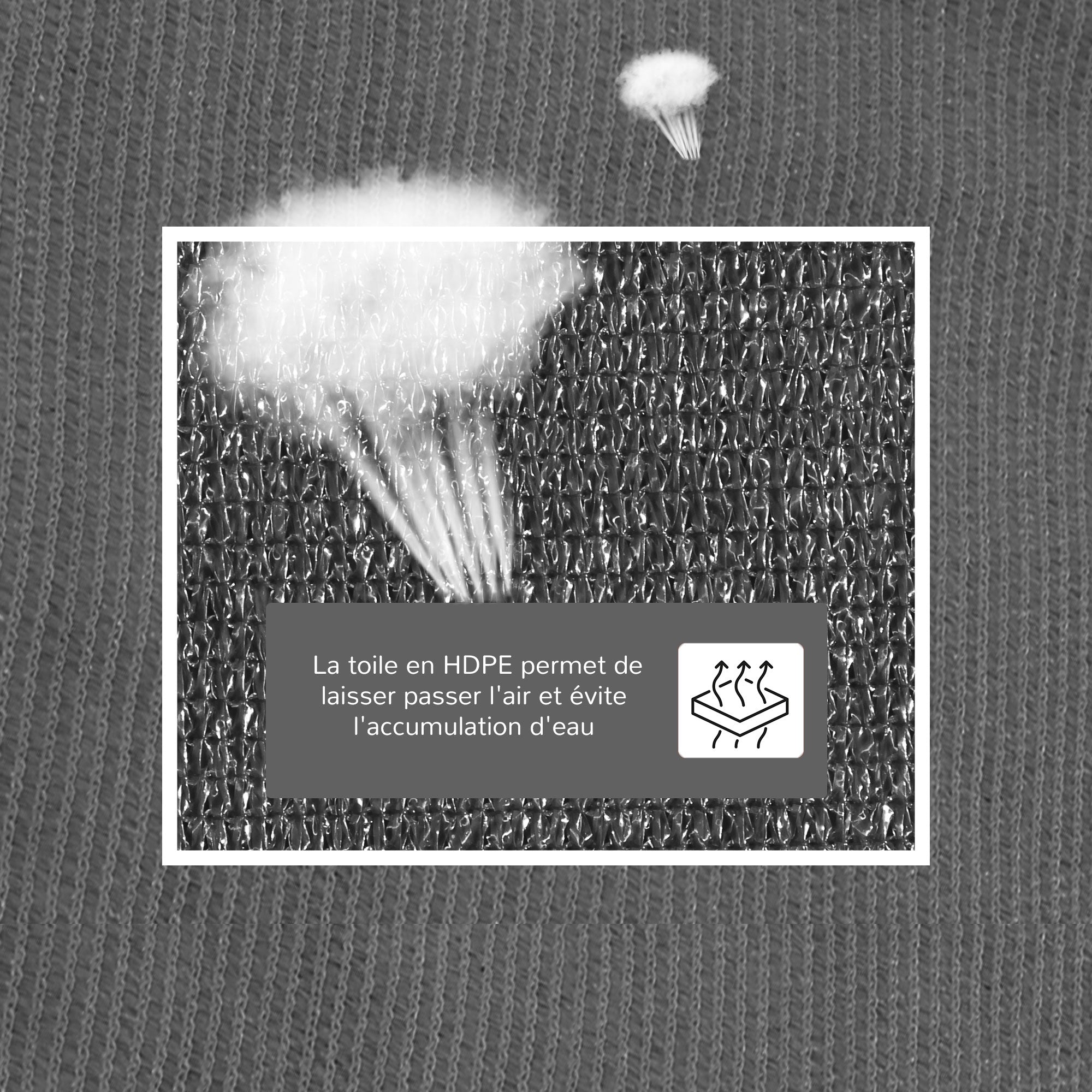 Large Triangular Shade Sail 5 x 5 x 5 m High Density UV-Resistant Polyethylene Gray Color