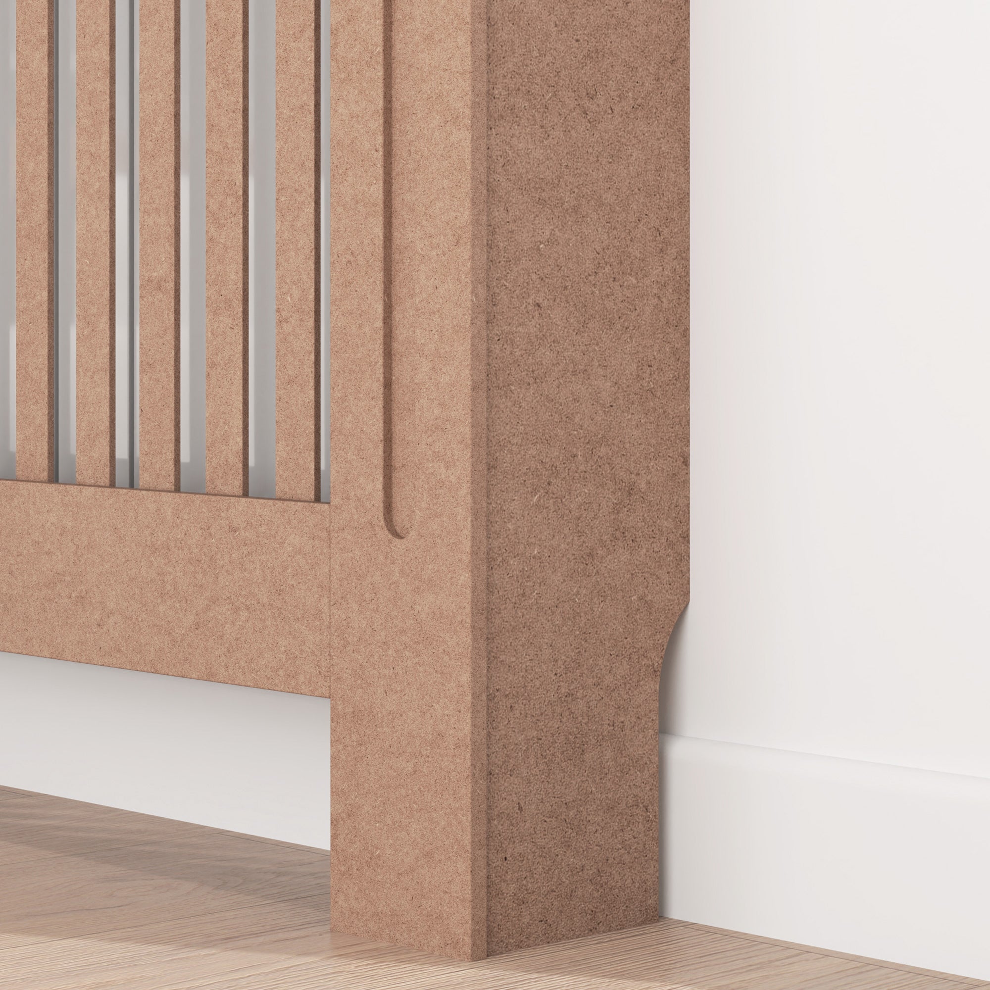 Radiator Cover Modern MDF Radiator Cabinet for Living Room Bedroom 112x19x81cm Natural Wood