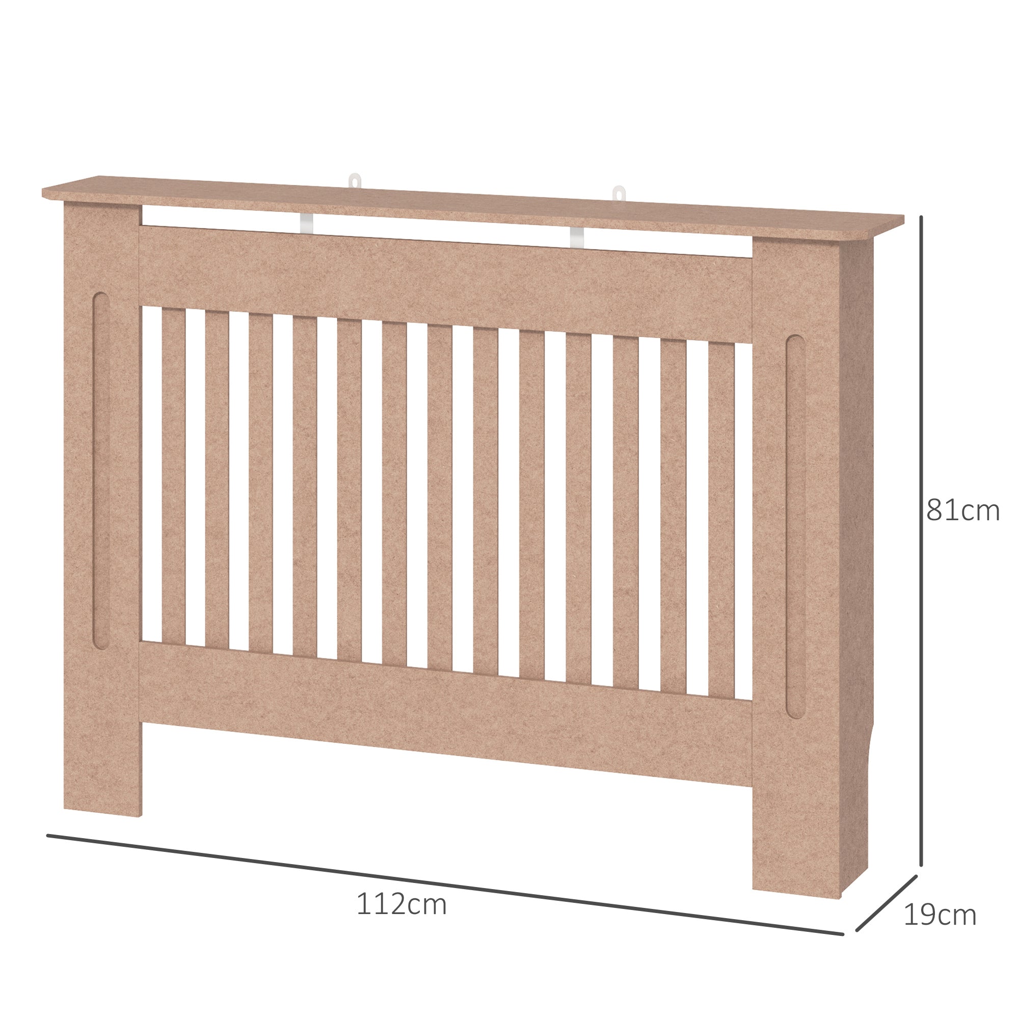Radiator Cover Modern MDF Radiator Cabinet for Living Room Bedroom 112x19x81cm Natural Wood