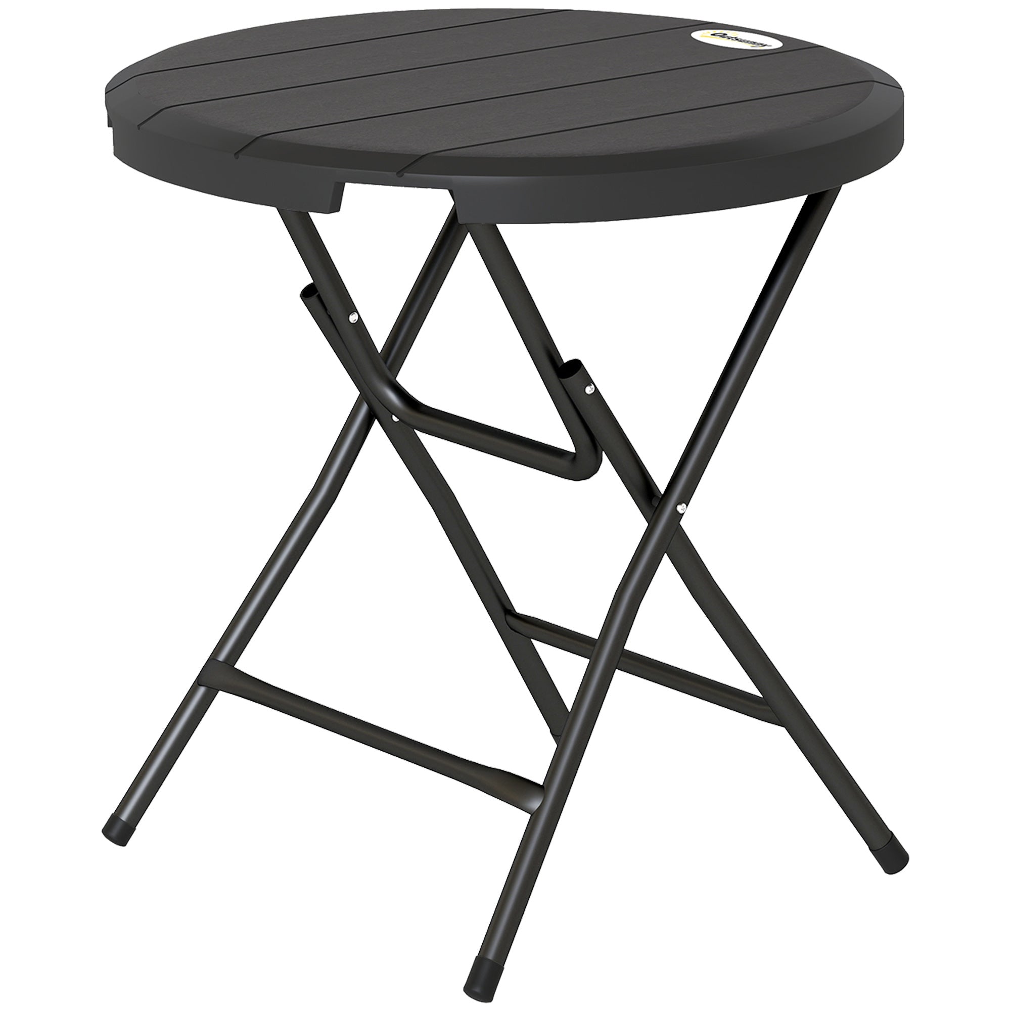Folding Garden Table Plastic Ø80 cm Weatherproof Folding Table, Non-Slip Buffet Table Camping Table for 4 People Balcony Table Patio Table Outdoor Dining Table for Garden Patio Balcony Black
