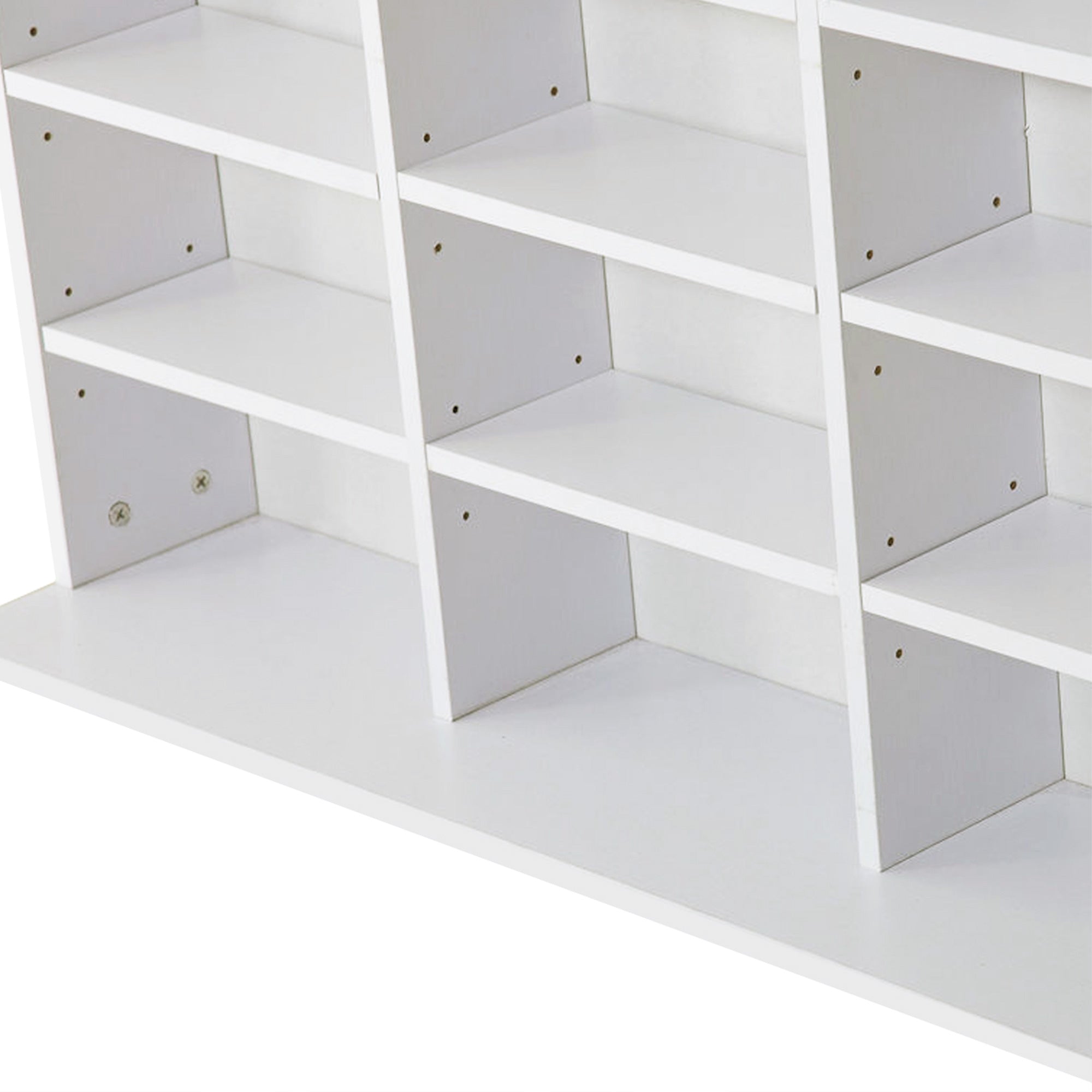 CD/DVD Storage Shelf Storage Cabinet for 1116 CDs 36 Height-Adjustable Compartments 195 x 102 x 23.5 cm White