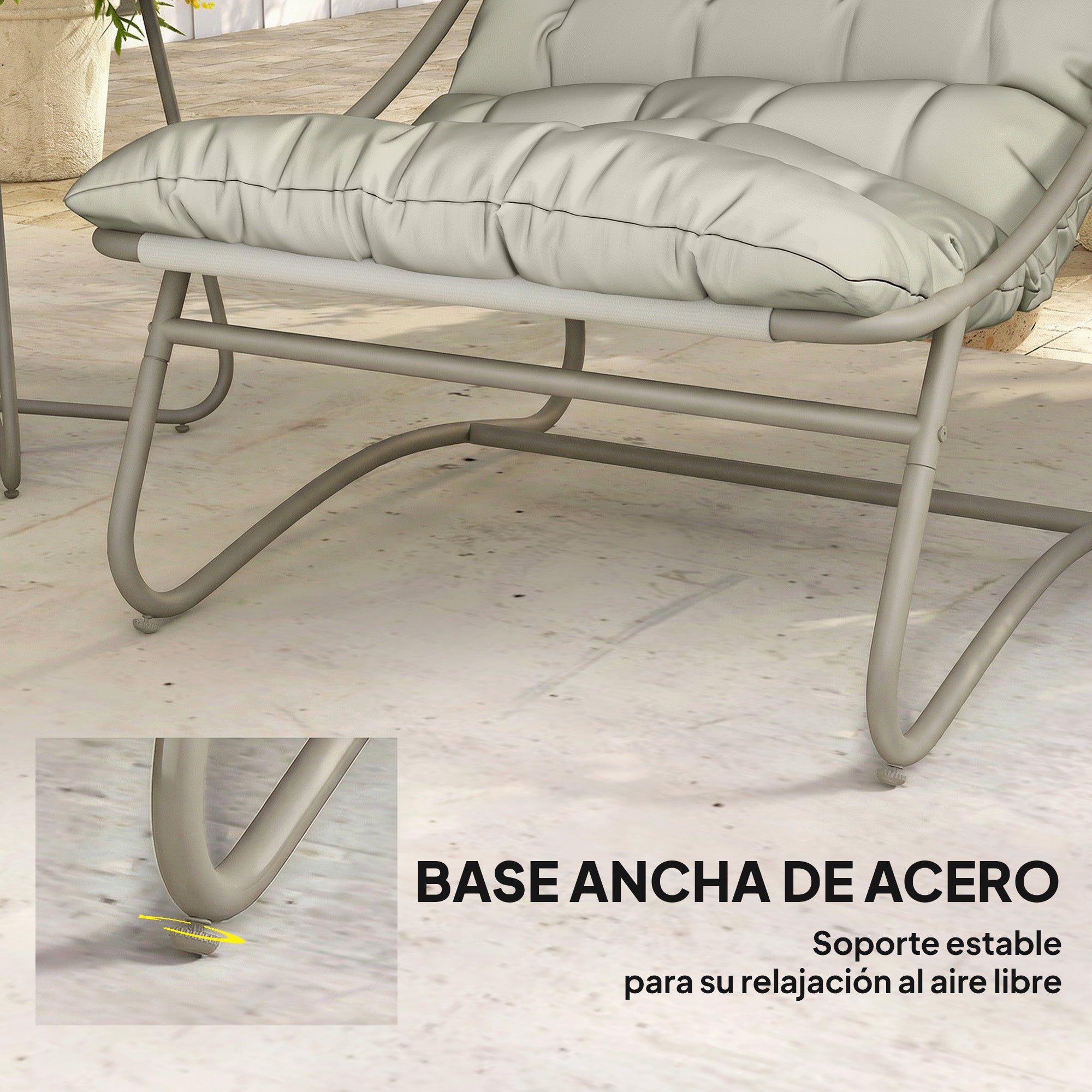3-Piece Outdoor Bistro Set with Cushions — 2 Breathable Lounge Chairs & Round Coffee Table, Powder-Coated Galvanized Steel Frame, Light Gray