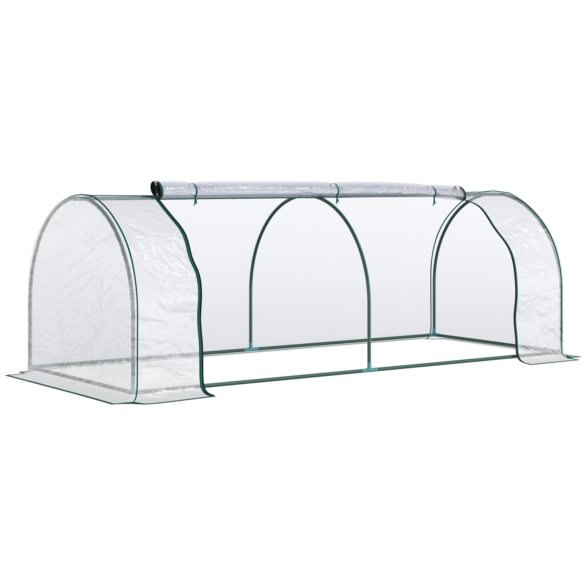 Greenhouse with Door, Foil Greenhouse made of Steel, Greenhouse for Balcony, Garden, Tomato House 250x100x80cm, Tomato Greenhouse for Tomatoes, Vegetables, Flowers, Plants, Transparent+Green