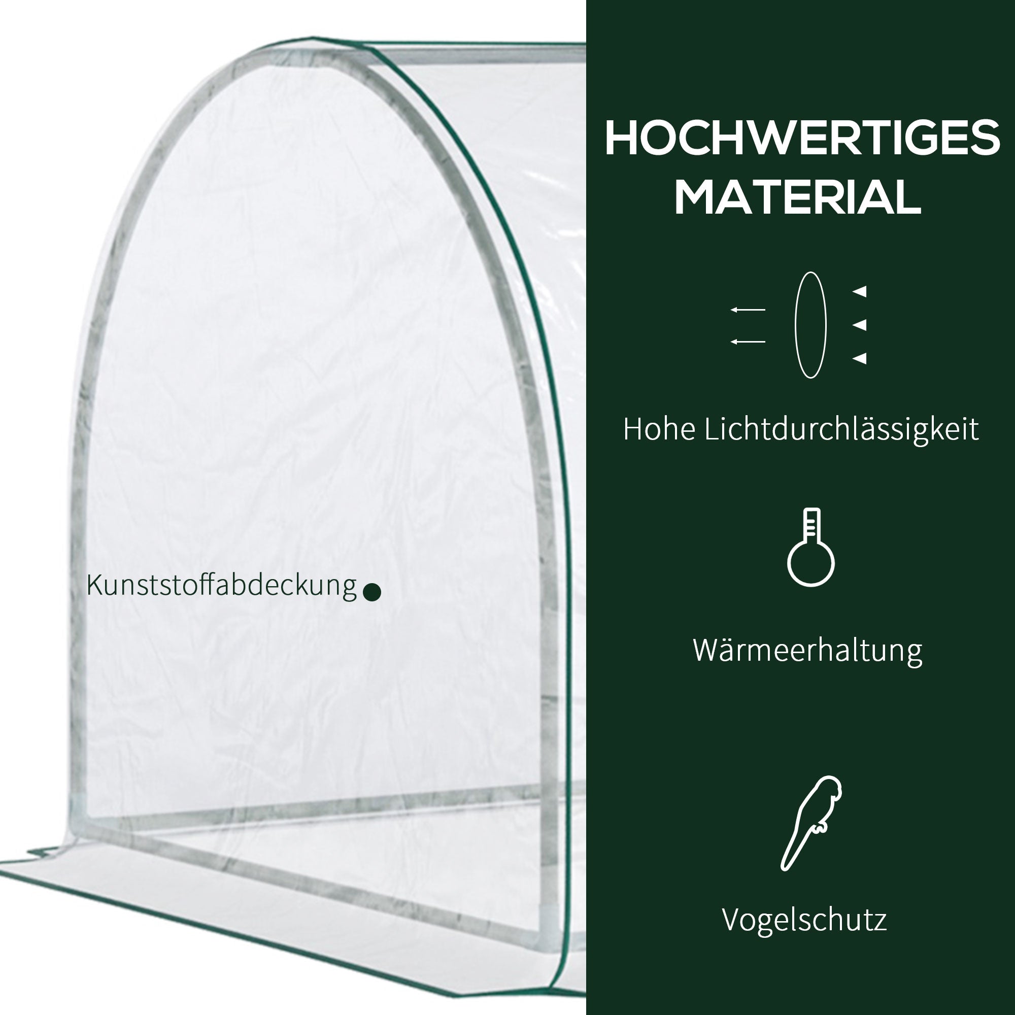 Greenhouse with Door, Foil Greenhouse made of Steel, Greenhouse for Balcony, Garden, Tomato House 250x100x80cm, Tomato Greenhouse for Tomatoes, Vegetables, Flowers, Plants, Transparent+Green