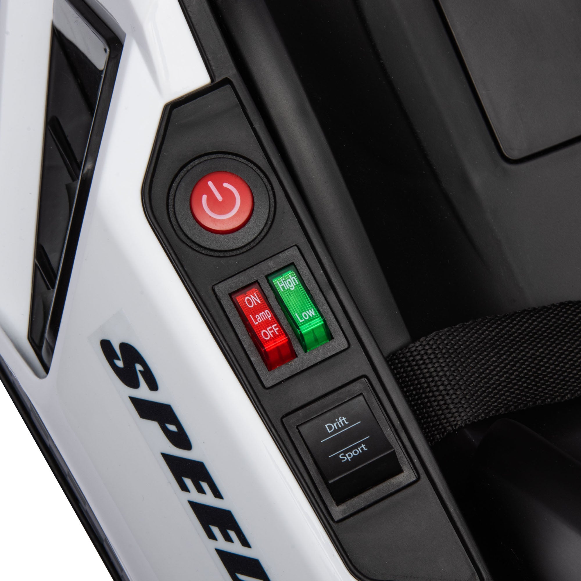 Electric Go-Kart for Children 6-12 Years 24V 12km/h with Adjustable Seat, Drift Go-Kart with Horn, Lights and Music, White