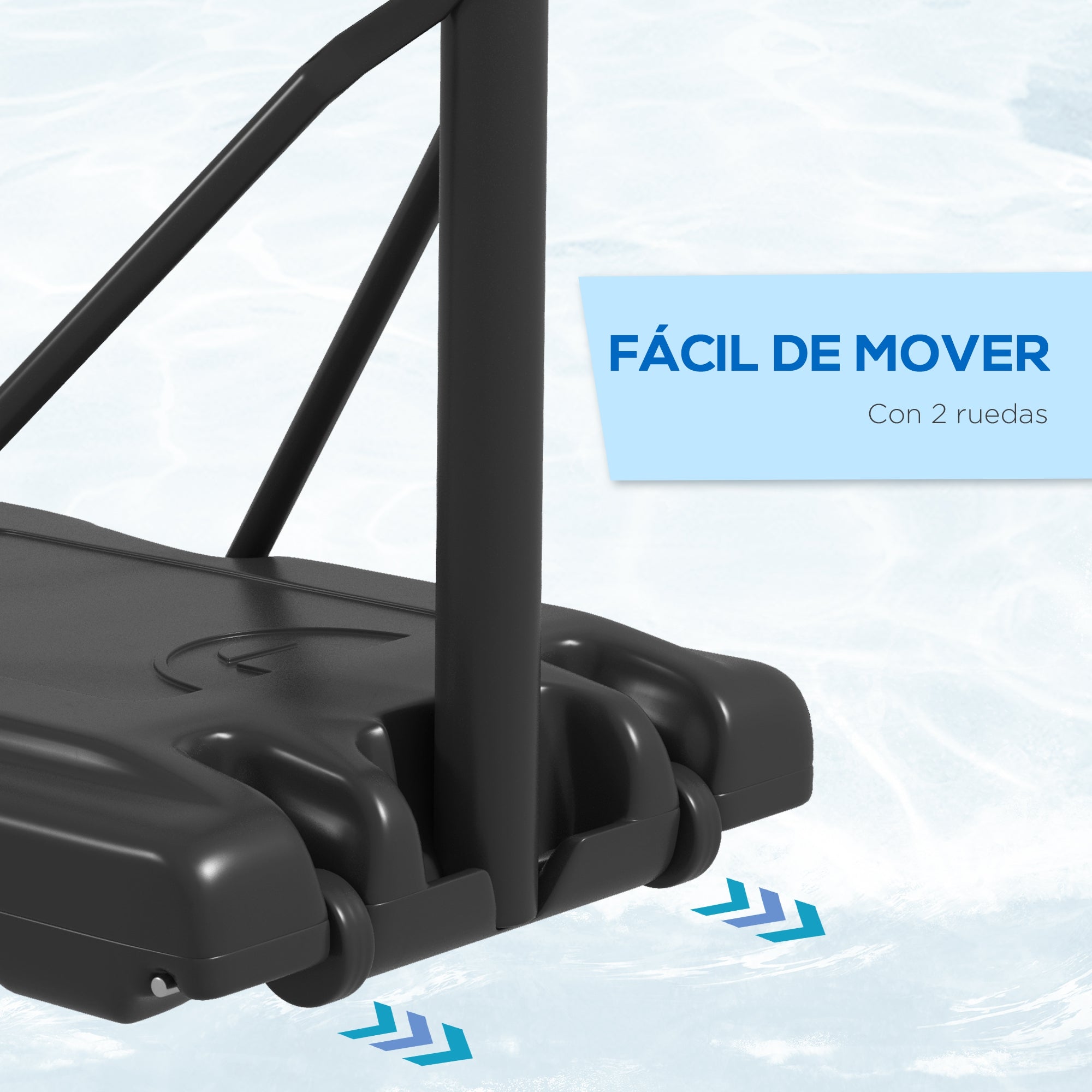 SPORTNOW Outdoor Basketball Hoop 2 in 1 with Adjustable Height 230-305 cm Swimming Pool Basketball Hoop with Stand Basketball Hoop with Wheels Refillable Base Black