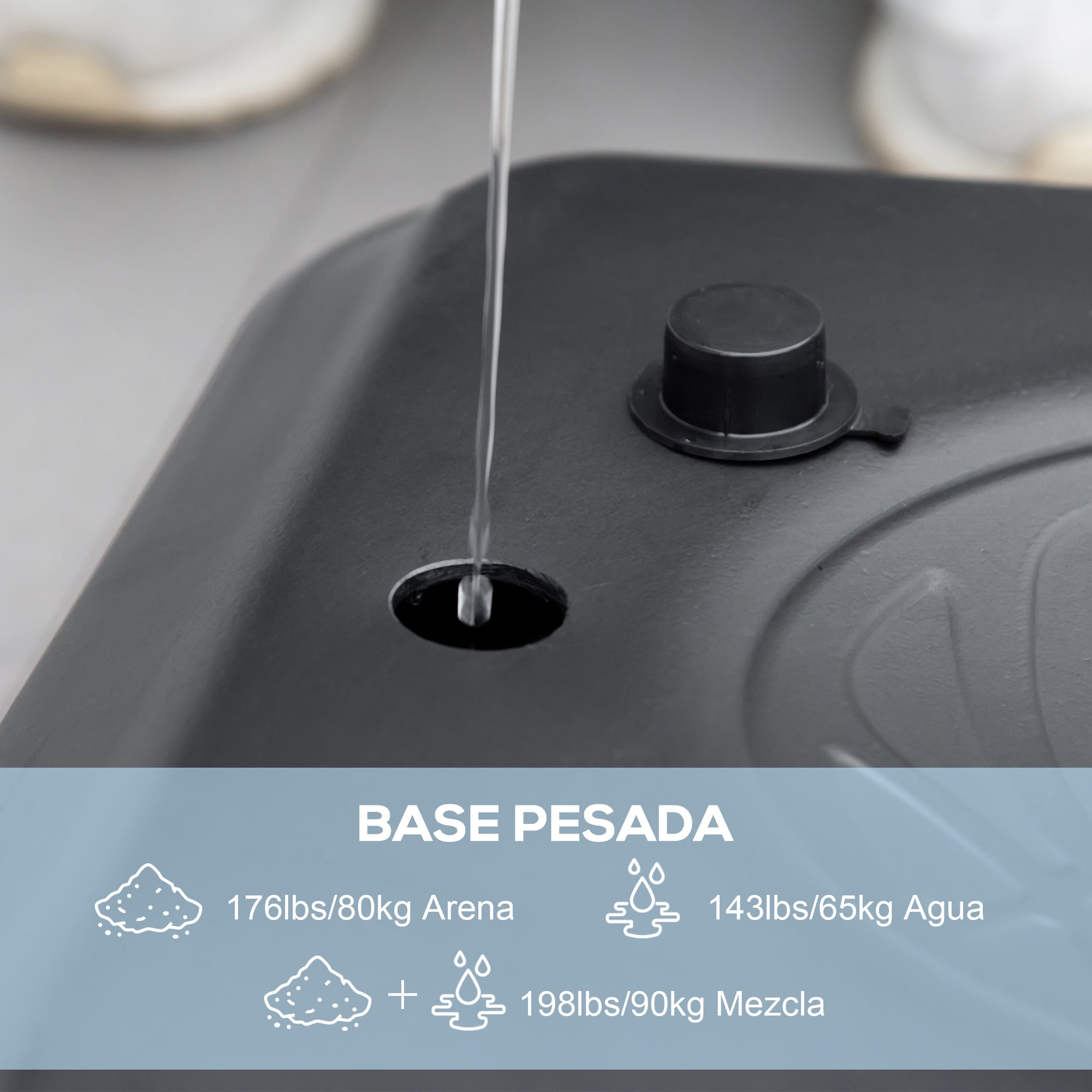 SPORTNOW Outdoor Basketball Hoop 2 in 1 with Adjustable Height 230-305 cm Swimming Pool Basketball Hoop with Stand Basketball Hoop with Wheels Refillable Base Black