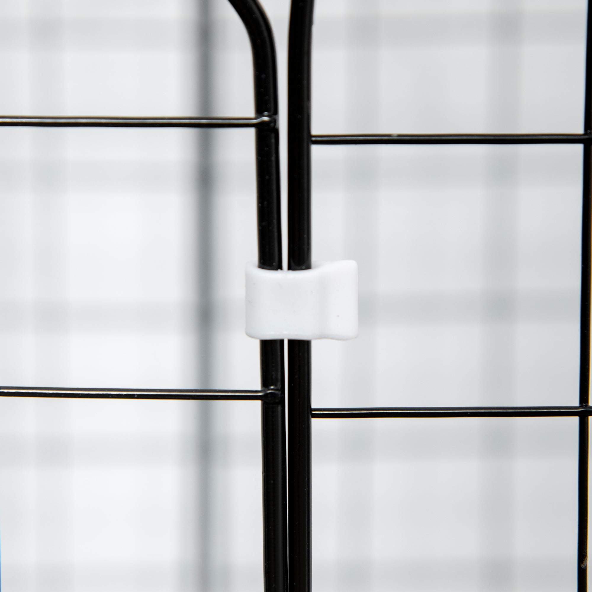 Small Animal Cage with 31 Panels DIY Pet Playpen with Ramp Enclosure for Kittens Rabbits Chinchillas 105x45x105 cm Black