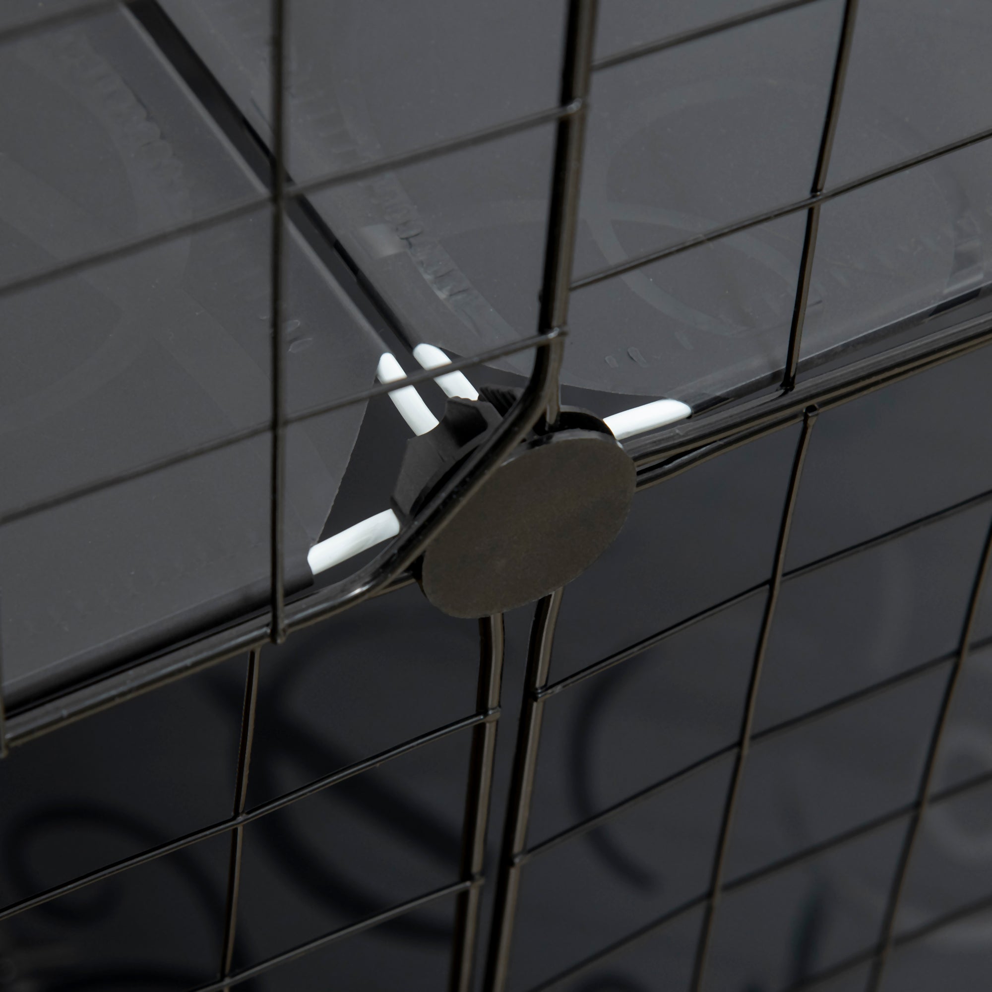 Small Animal Cage with 31 Panels DIY Pet Playpen with Ramp Enclosure for Kittens Rabbits Chinchillas 105x45x105 cm Black