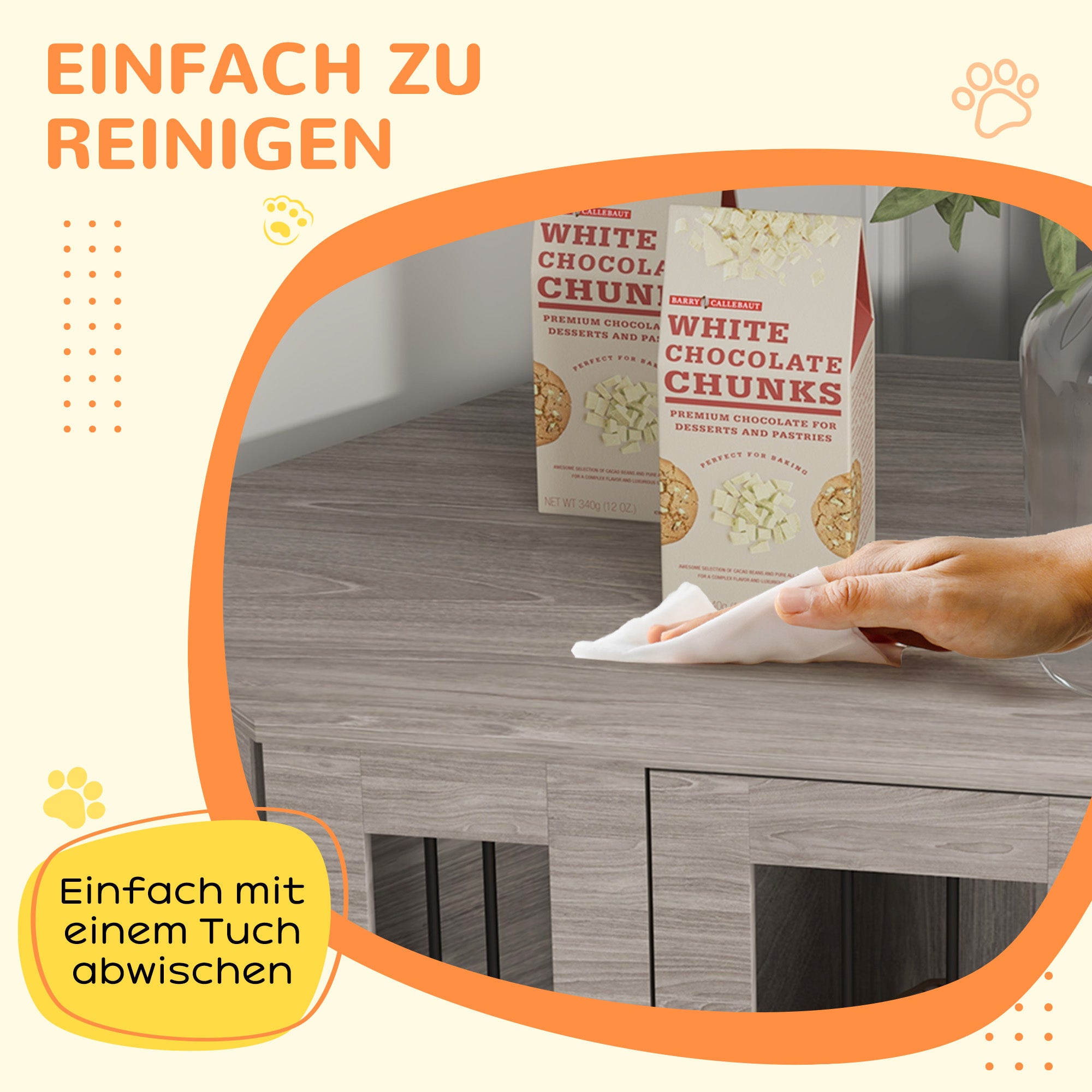 Dog Crate, Rectangular Dog House with Cushion, Pet Cage for Medium-Sized Dogs, Walnut, 104 x 55 x 63 cm