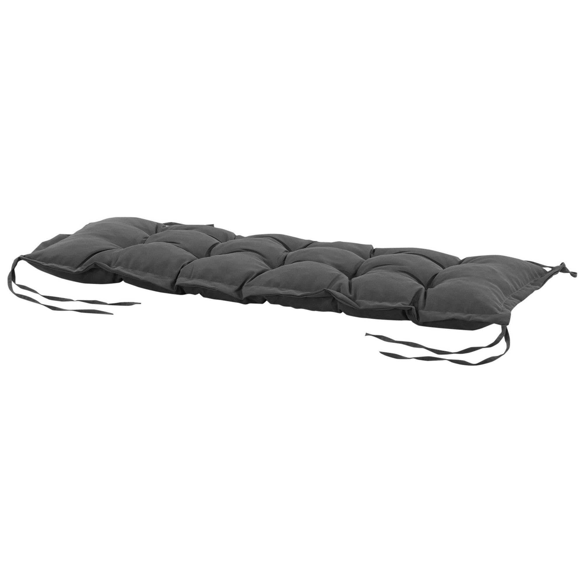 Seat Cushion 100x40 cm Chair Cushion with Ties, 10cm Thick Padding, Washable Seat Pad for Home, Garden, Sofa, Chairs, Dark Grey