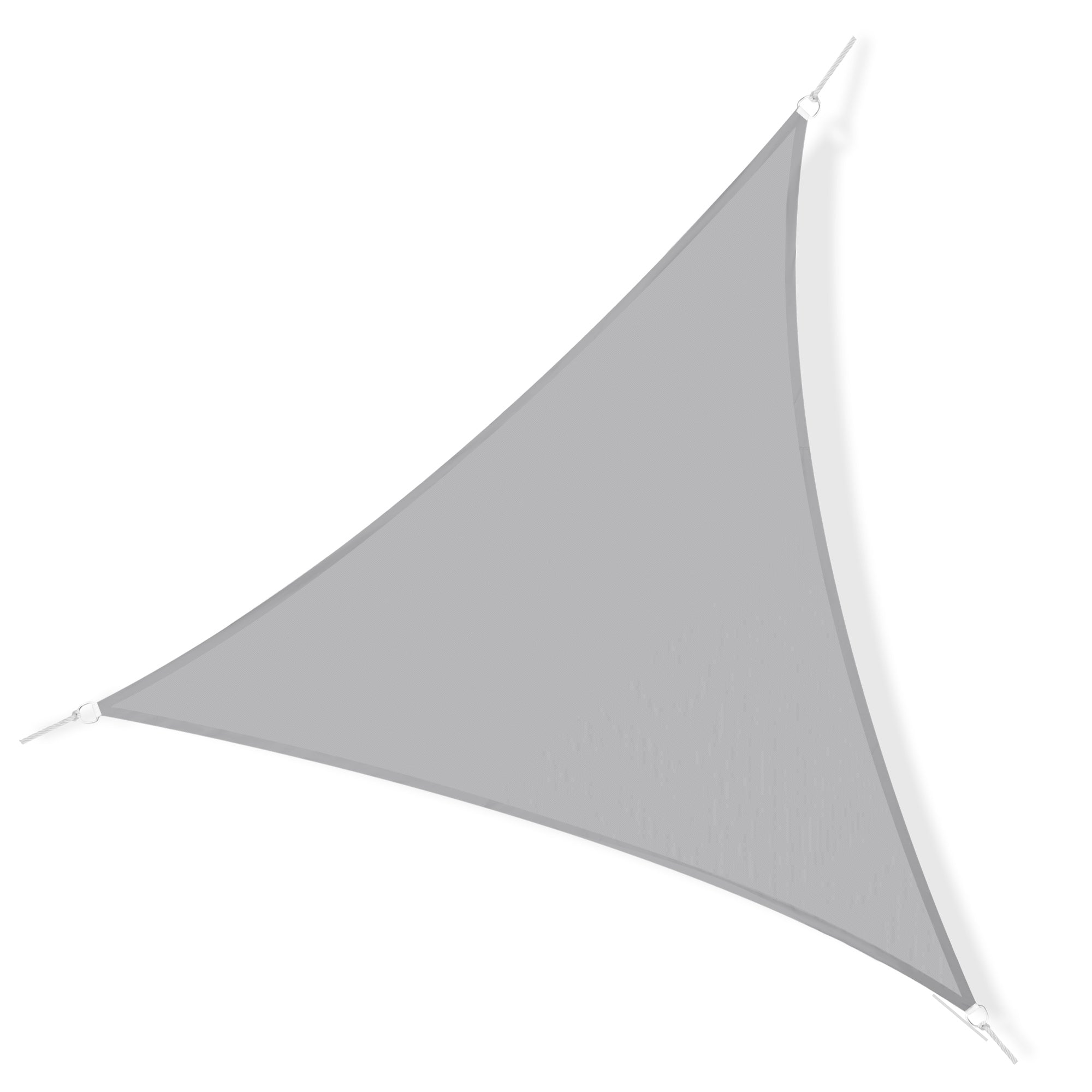 Large Triangular Shade Sail 6 x 6 x 6 m High-Density 160 g/m² Waterproof Polyester Light Gray