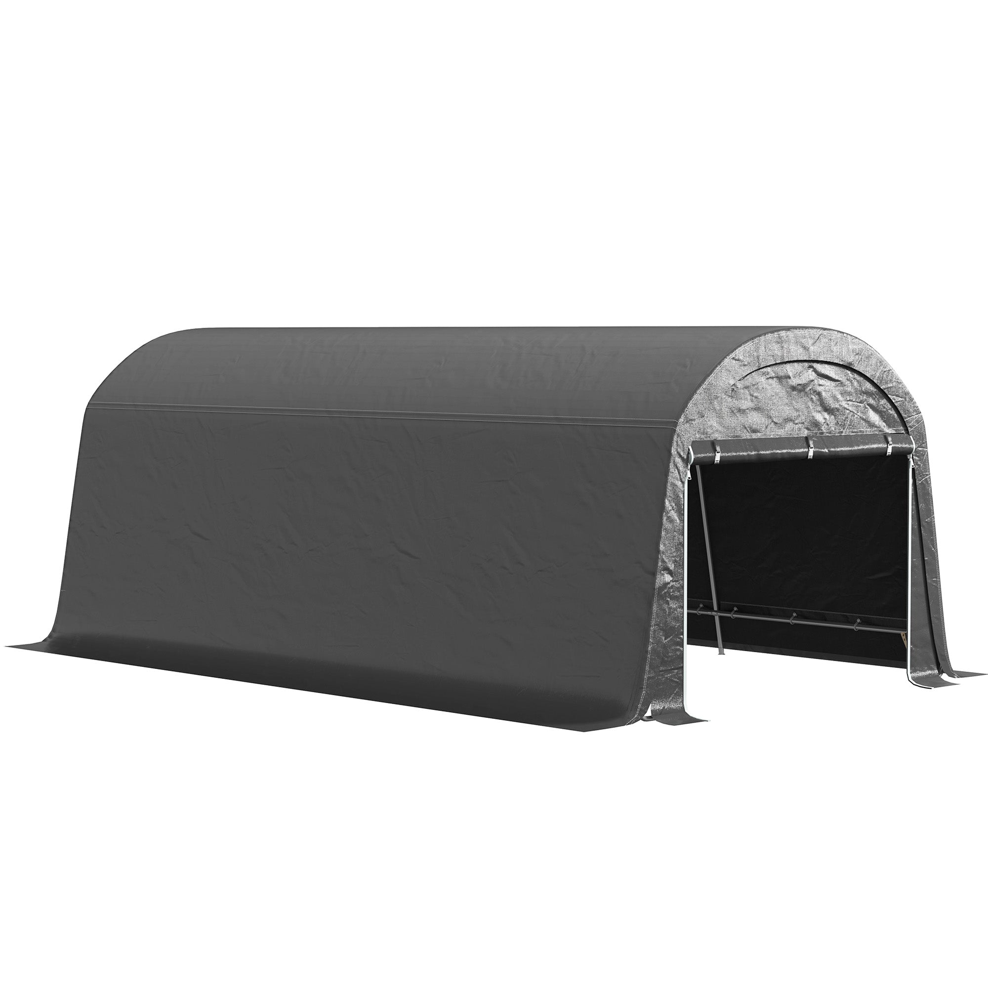 Bike Storage Shed, Waterproof Equipment Tent with Door, Anti-Dust Bike Cover, Shelter, Foil Storage Shed Bike Shed Garage for Garden 300x600x230 cm, Dark Gray