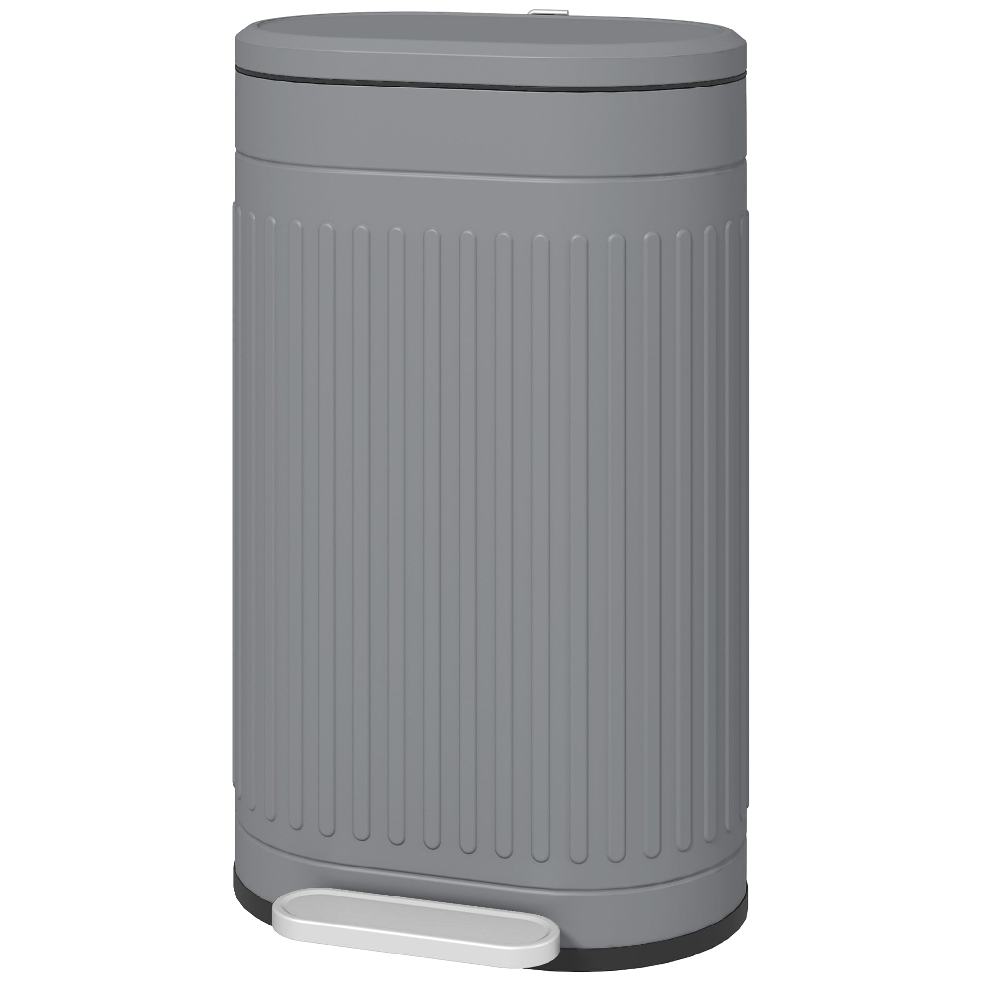 30 L Pedal Bin with Removable Inner Bucket and Soft-Close Lid, Gray — 36.5 x 31.2 x 60.8 cm (14.4 x 12.3 x 23.9 in)