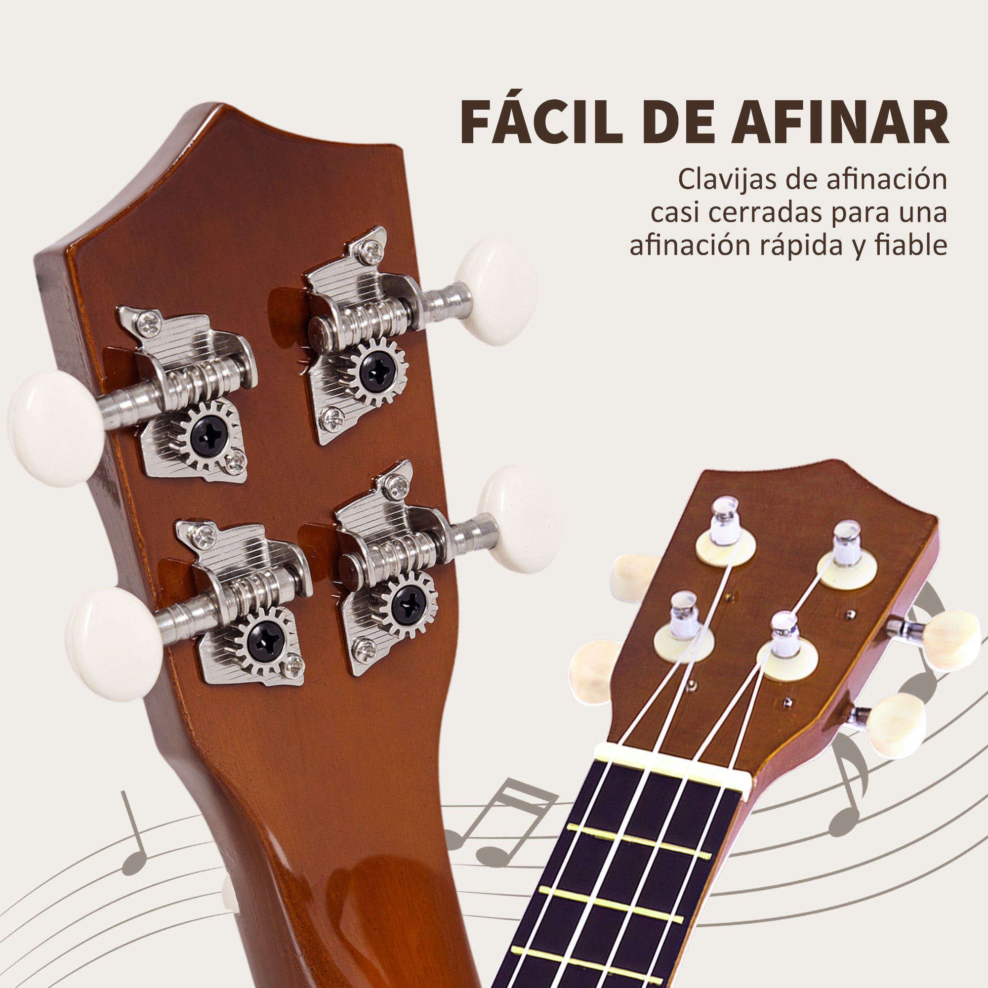 21 Inch Soprano Ukulele for Beginners Suitable for Concerts and Schools Nylon Strings Wood Brown