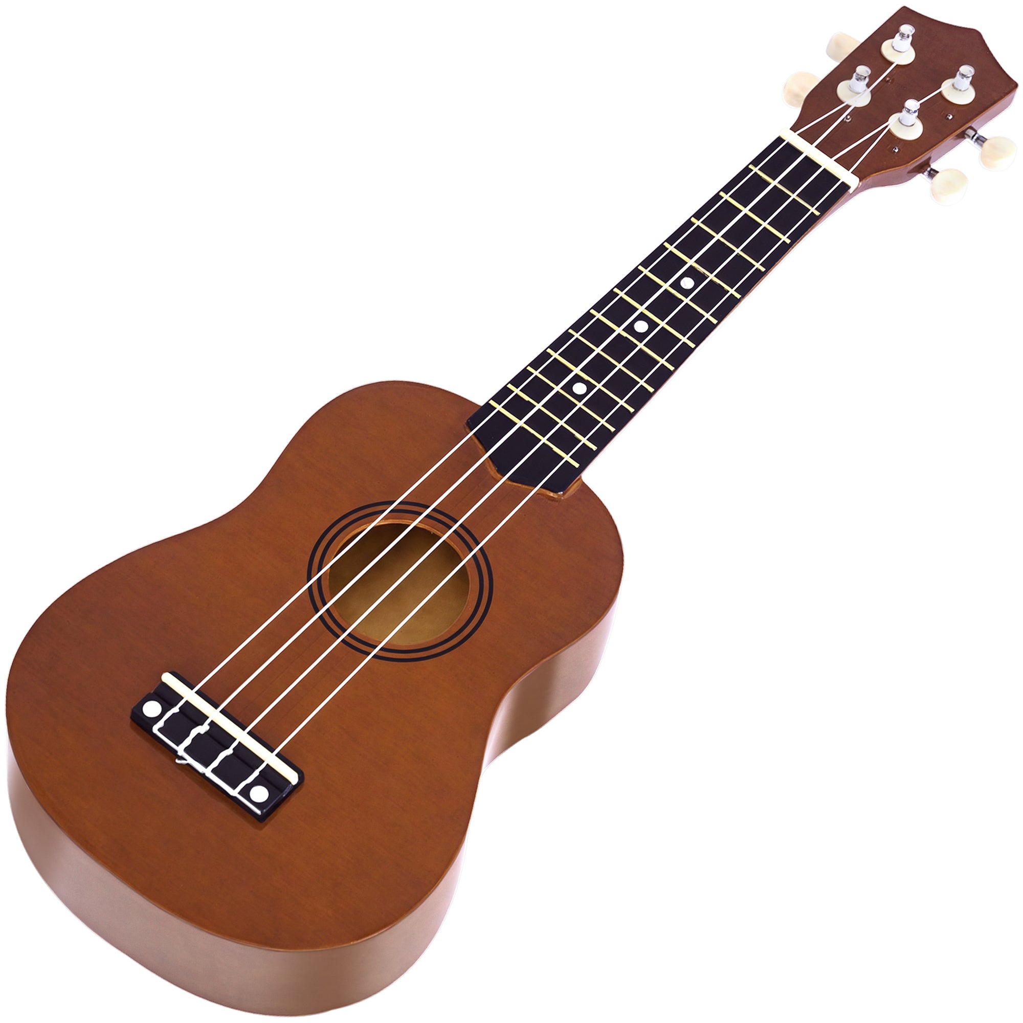 21 Inch Soprano Ukulele for Beginners Suitable for Concerts and Schools Nylon Strings Wood Brown