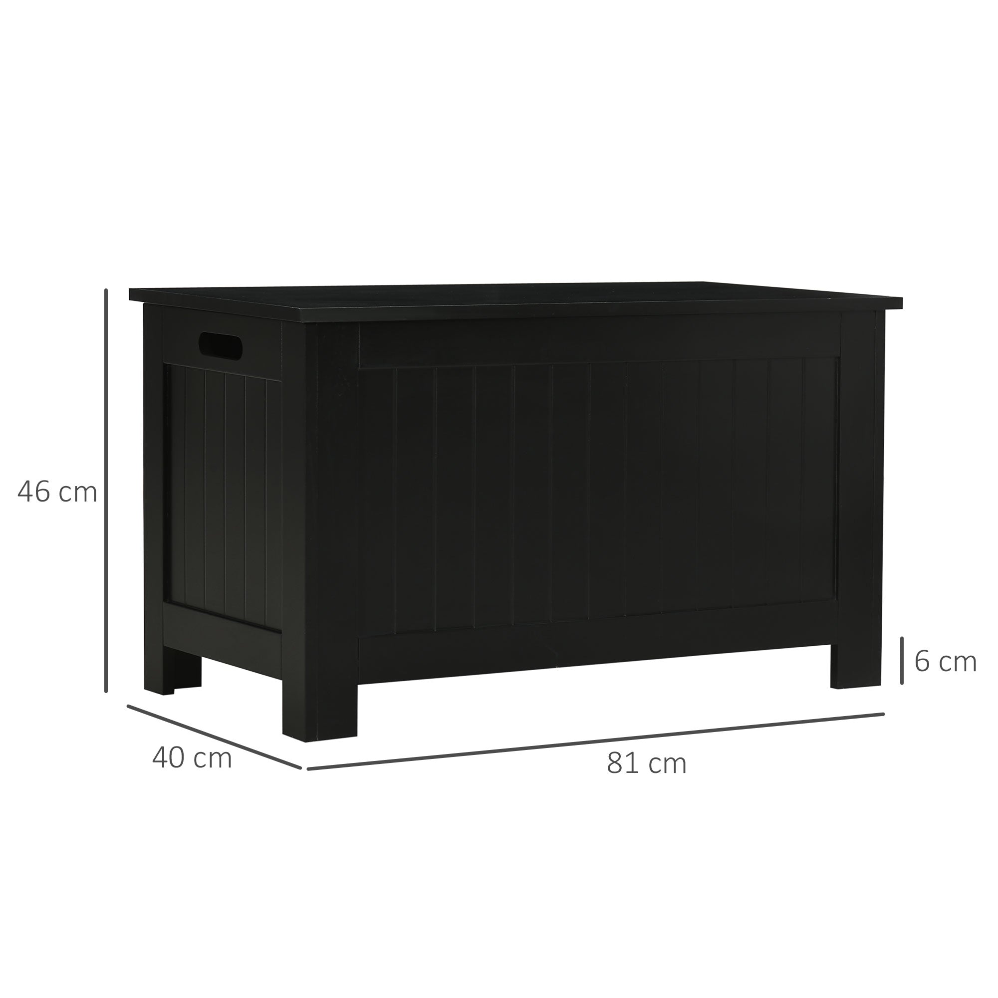 Bedroom Storage Trunk Storage Bench with Safety Hinge for Hallway Living Room 81x40x46 cm Black
