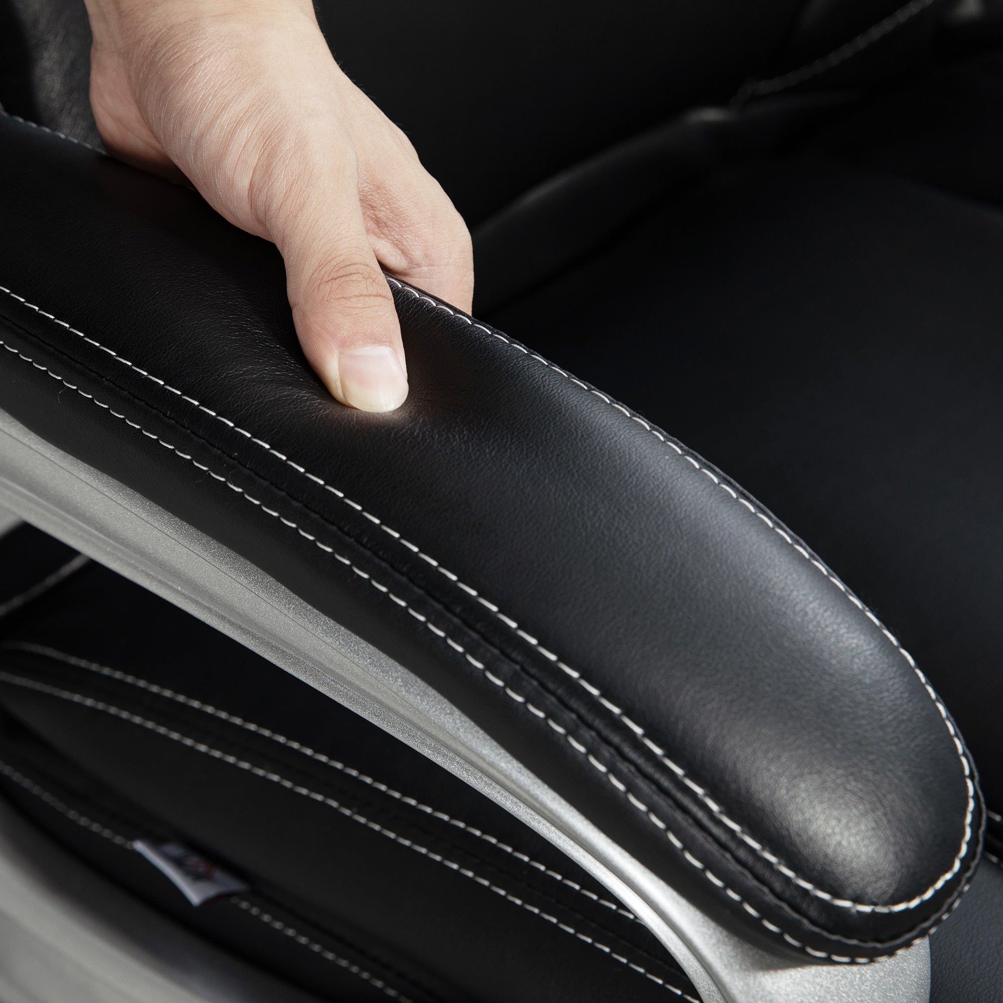 Office Chair, Computer Chair, with Tilt Function, High Backrest, 360° Swivel Wheels, Adjustable Height, Black