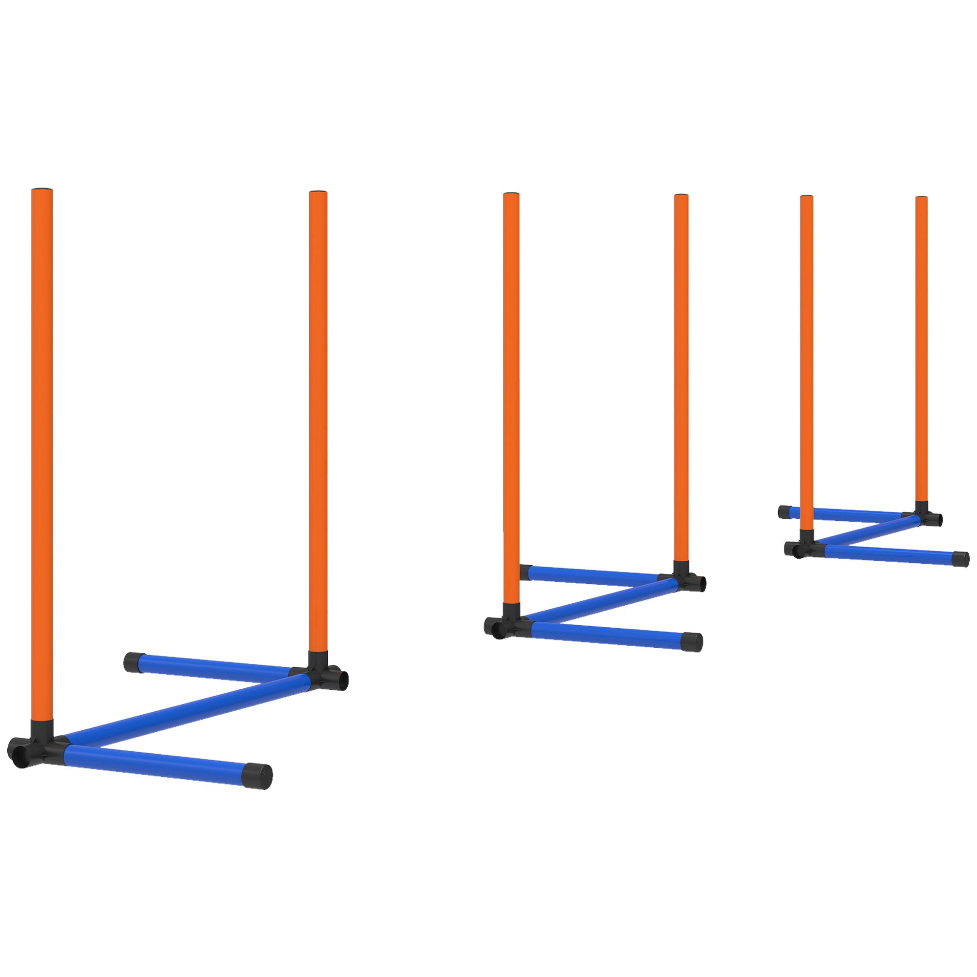 3-Piece Dog Agility Set with Weave Poles, Ground Stakes & Carry Bag — Portable Indoor/Outdoor Training Kit, Orange