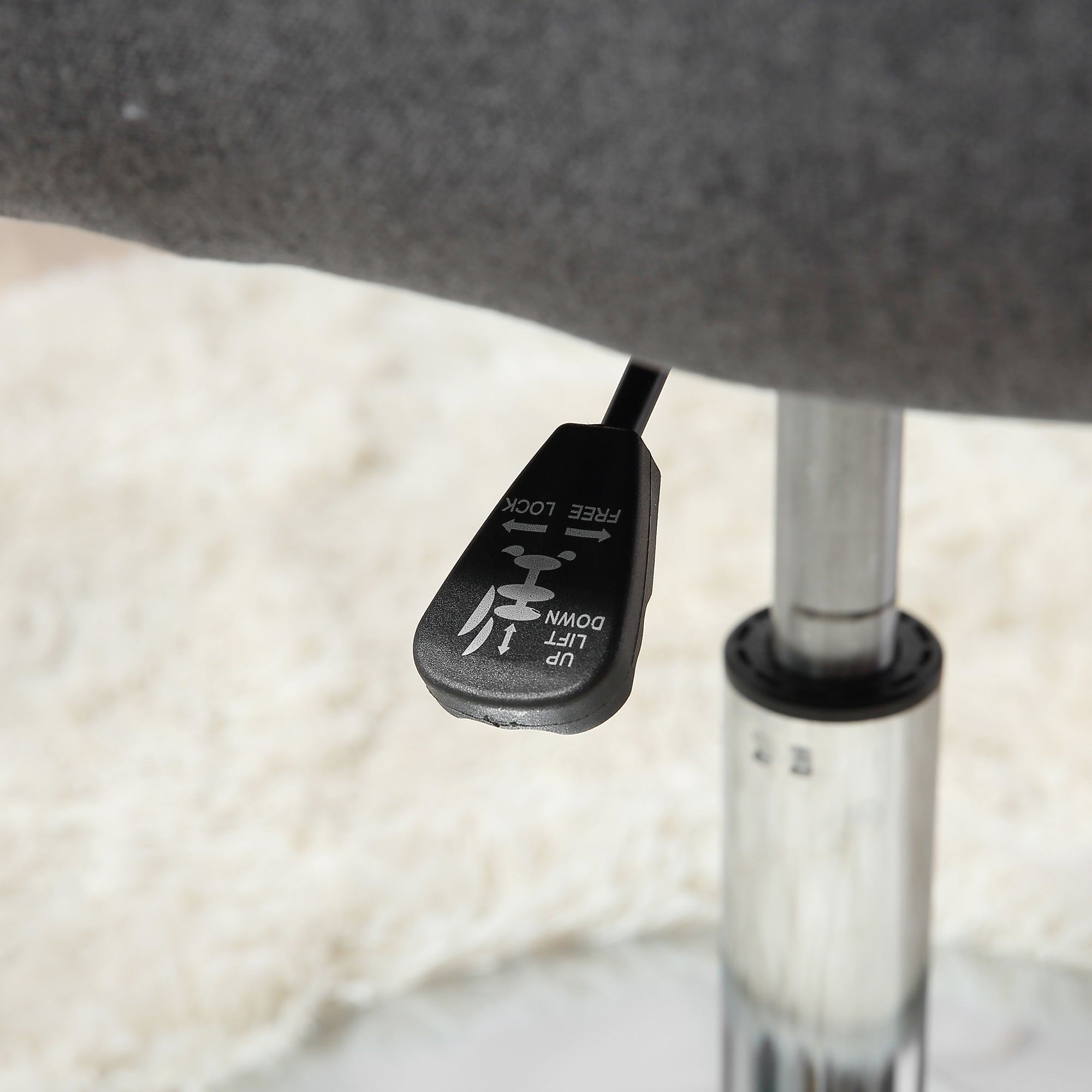 Chair Lounge Chair with Armrest, Lumbar Pillow, Upholstered Recliner with Metal Frame, Linen Look, Height Adjustable Swivel Chair for Bedroom, Living Room, Dark Gray