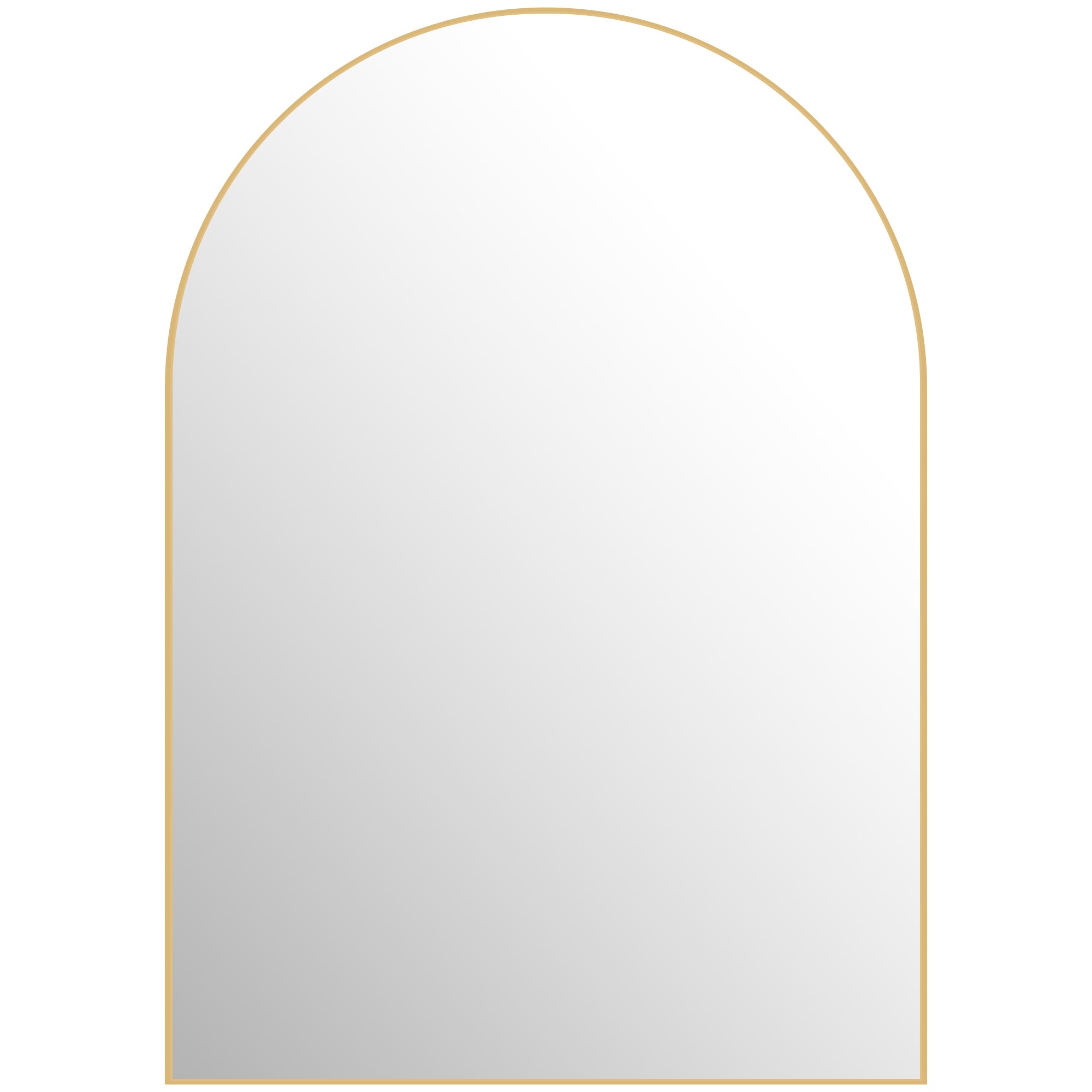 Arched Wall Mirror, Bathroom Mirror, 50 x 70 cm, high definition, with aluminum alloy frame, for bedroom, living room, entryway, gold