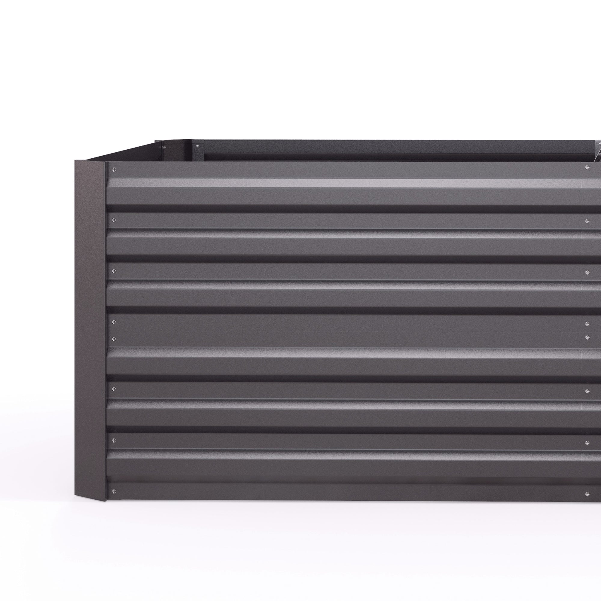 Rectangular Garden Raised Bed with Galvanized Steel Reinforcement Tubes 180 x 90 x 59 cm Dark Grey