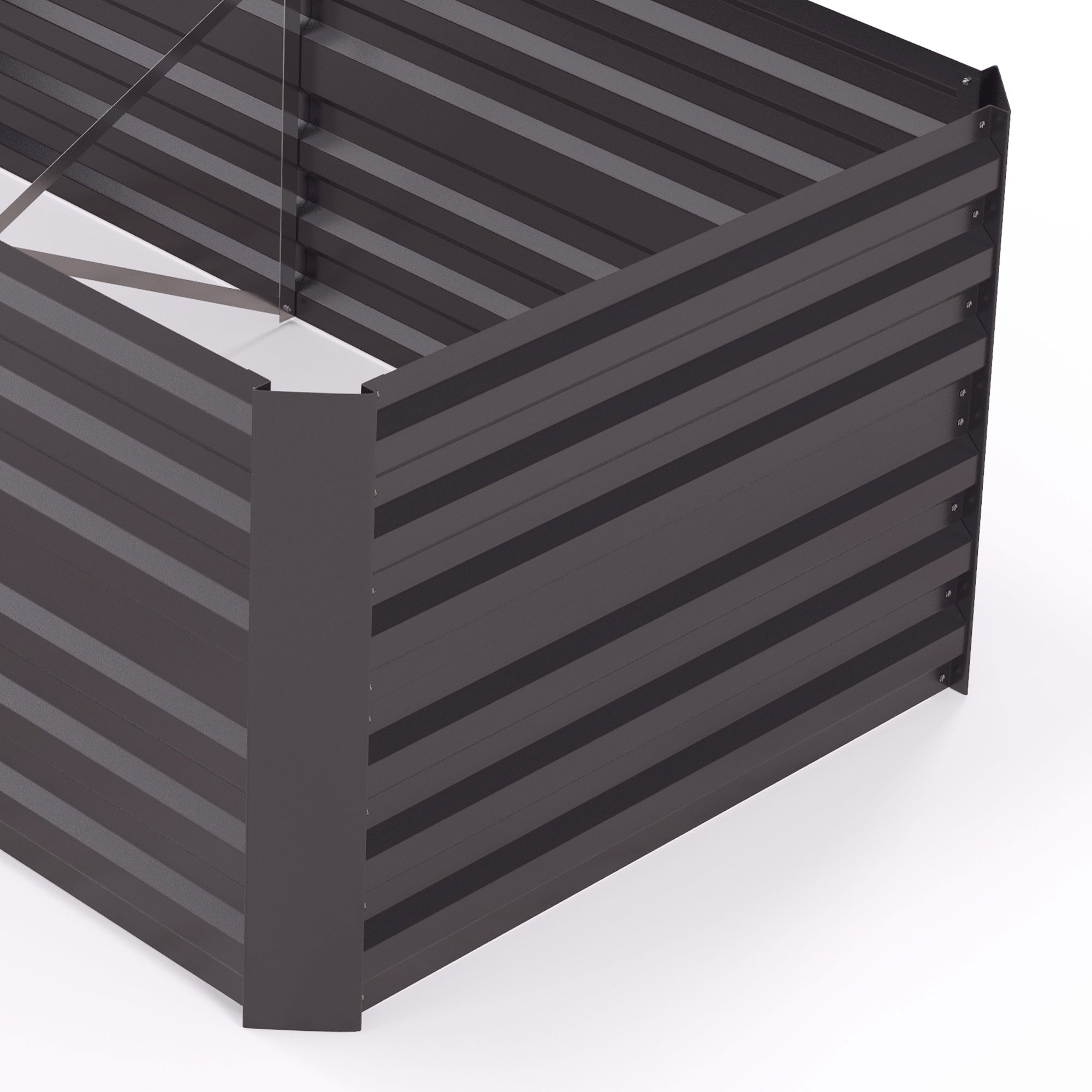 Rectangular Garden Raised Bed with Galvanized Steel Reinforcement Tubes 180 x 90 x 59 cm Dark Grey