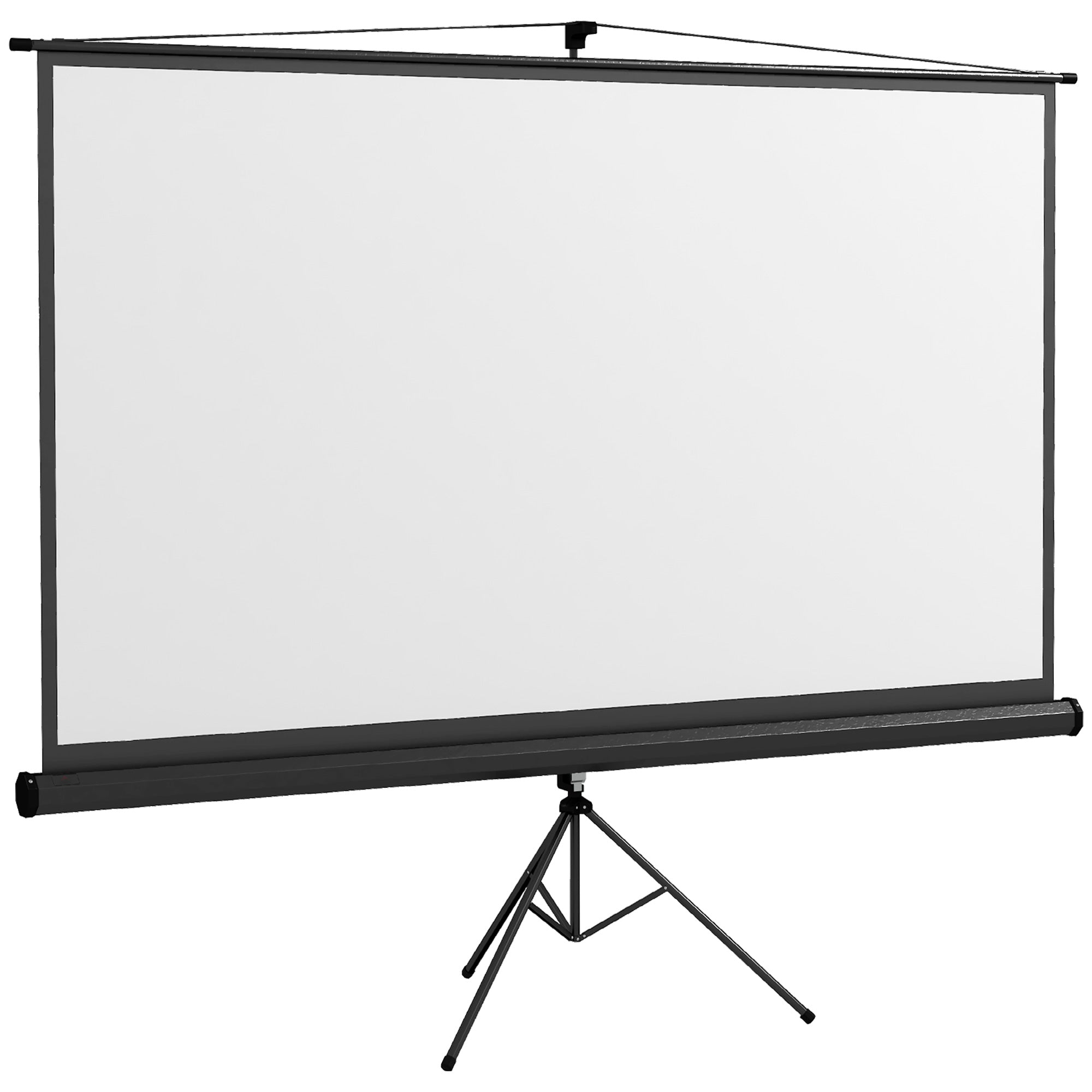 Manual Projector Screen with Stand 100 Inches Portable Projection Screen 16:9 Format with Adjustable Height for Indoor and Outdoor Home Cinema Patio 221x124 cm Black