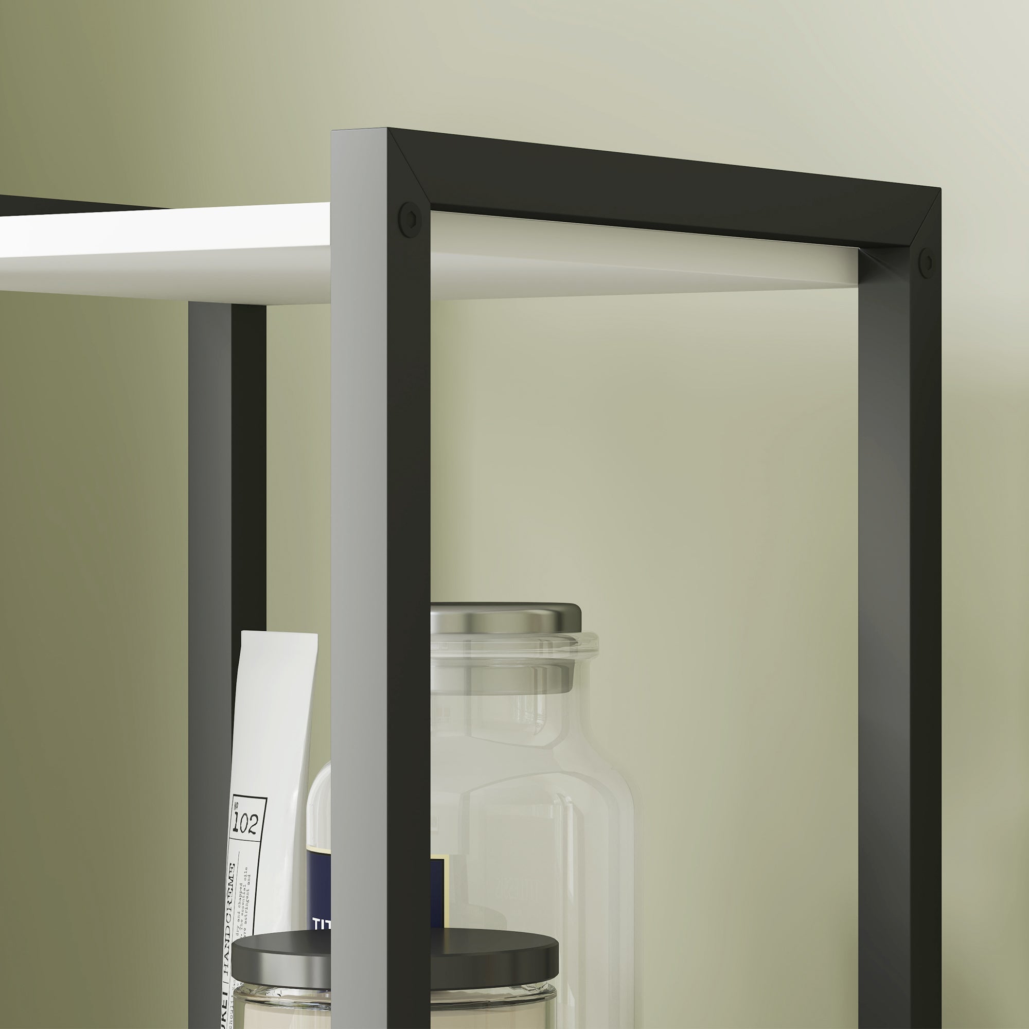 Bathroom Tall Cabinet Bathroom Column with 3 Open Shelves 1 Door and Adjustable Shelf Bathroom Side Cabinet with Anti-Tip System 30x30x170 cm White and Walnut