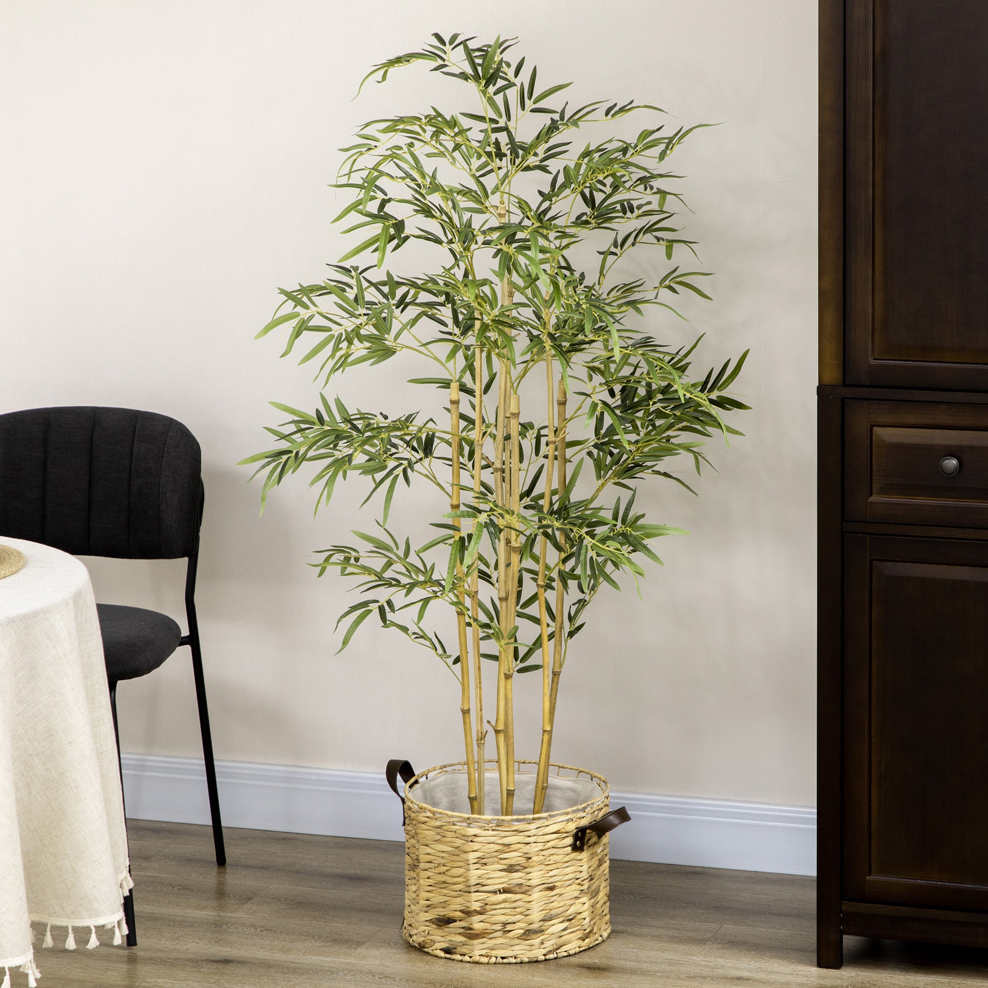 Artificial Bamboo in Pot - 150cm Tall, Decorative Fake Plant for Indoor, Green