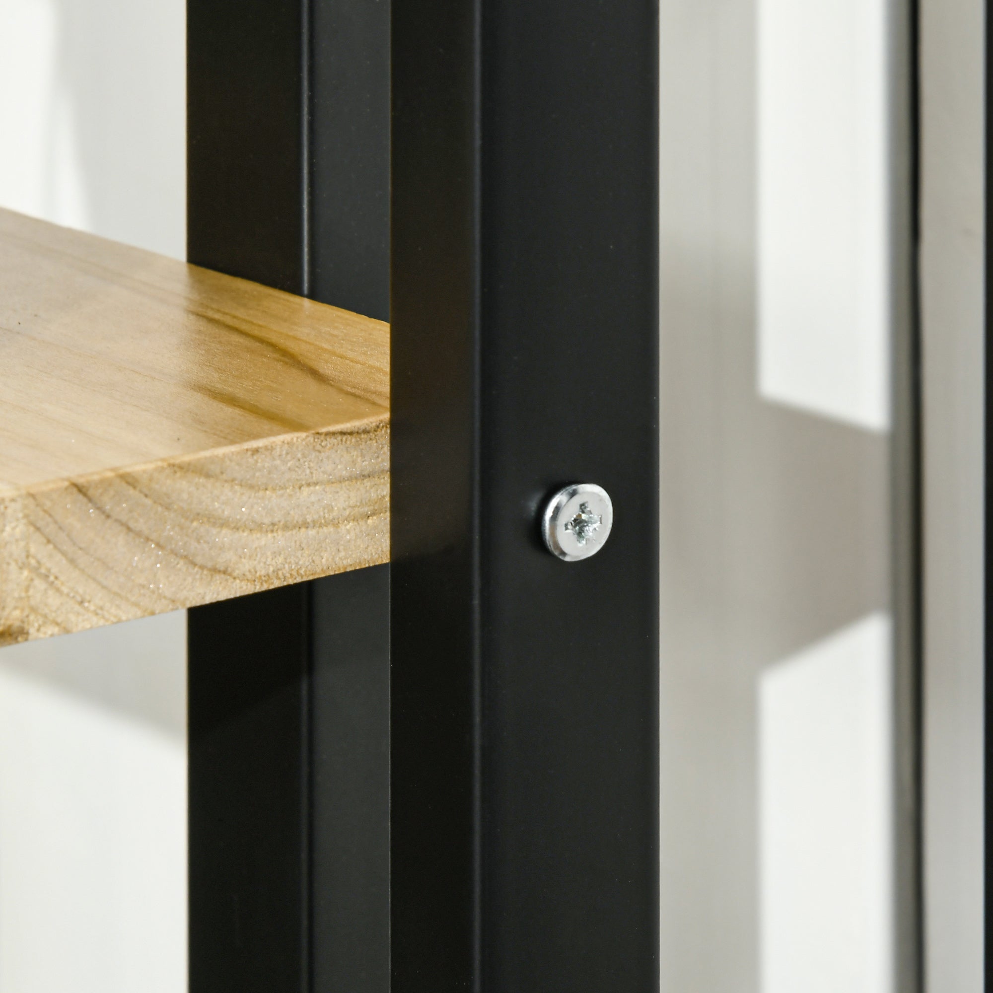 4-Tier Plant Stand, 110 cm High Flower Stand for Indoor Outdoor, Wooden Plant Shelf, Multi-layer Flower Rack, Flower Stand for Garden Balcony, Black+Natural Wood