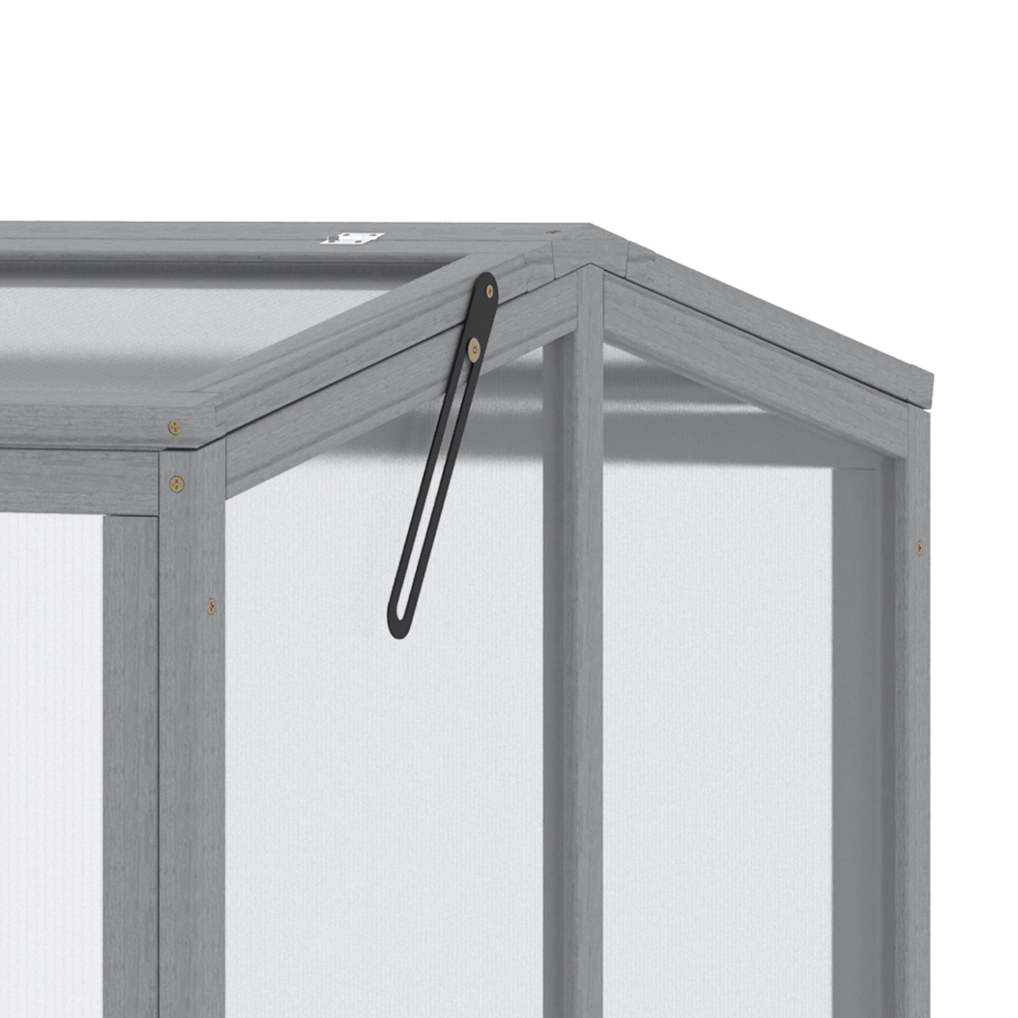 Cold Frame Greenhouse Planting Bed with Cover made of Wood and Polycarbonate Weatherproof Light Gray 90 x 80 x 58 cm