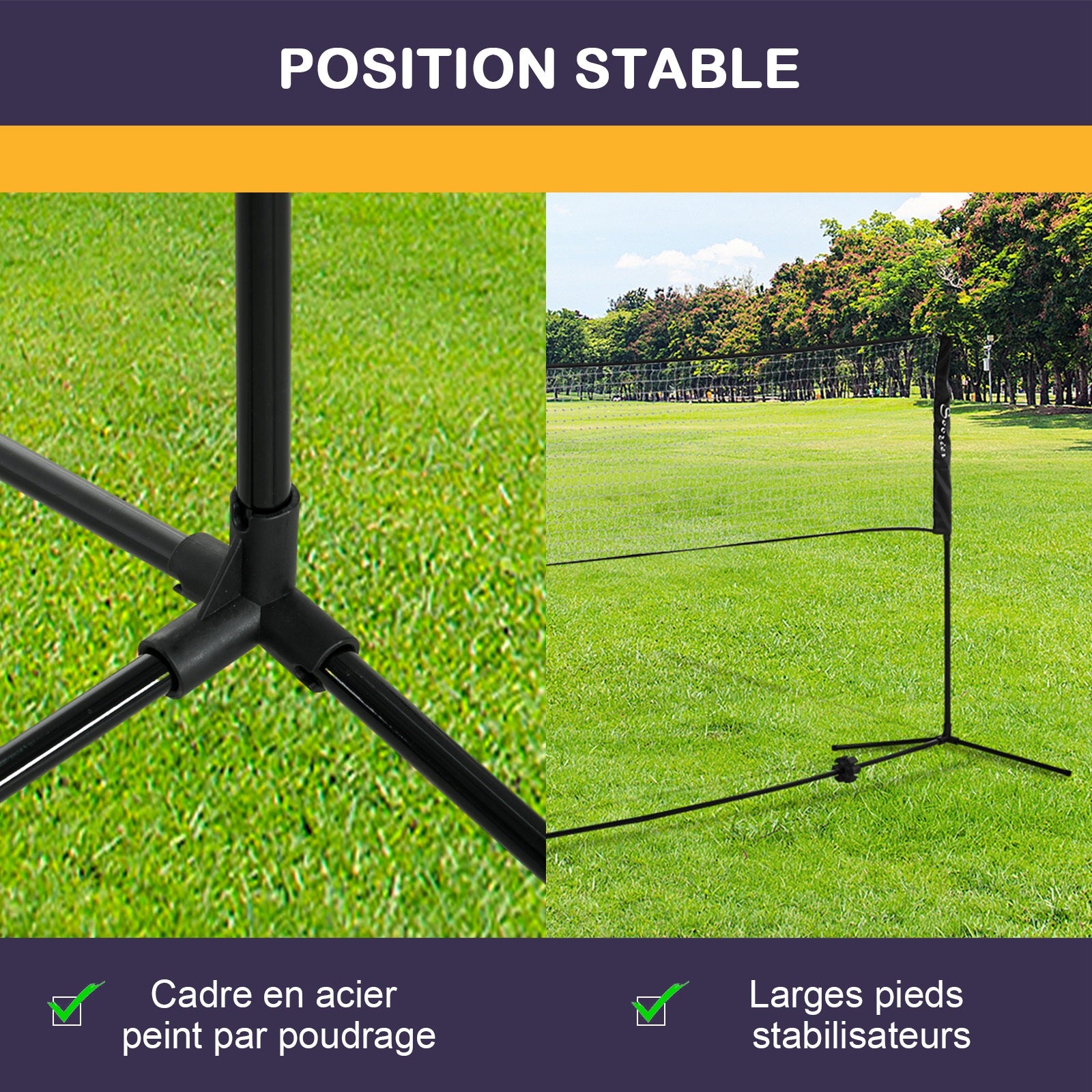 SPORTNOW Complete set of badminton, pickleball, and volleyball, 3 in 1, outdoor sports games with adjustable net height 107-155 cm