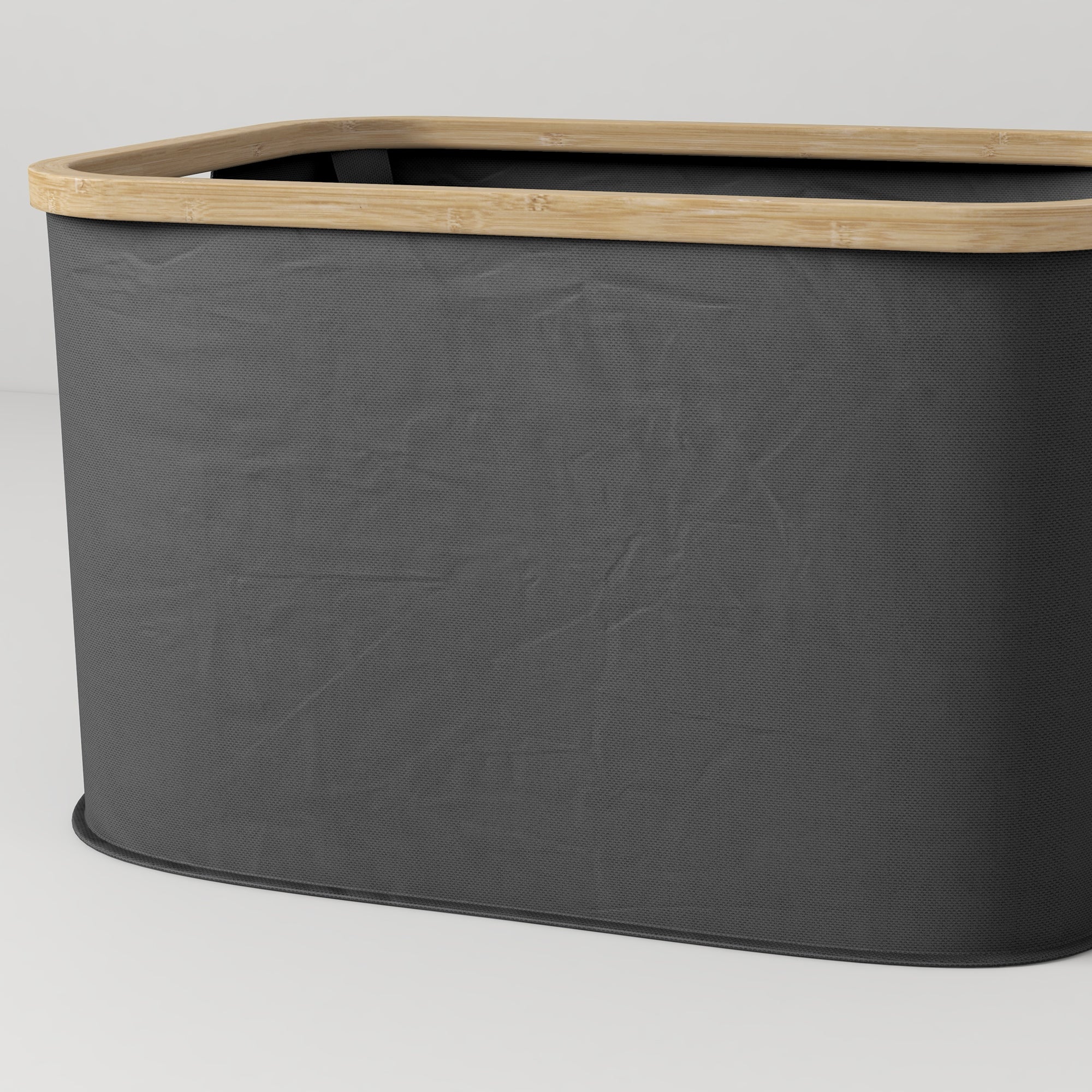 Foldable 36L Laundry Basket Dirty Clothes Hamper with Grooved Handles, Laundry Bin for Bathroom, Bedroom, Laundry Room, Black