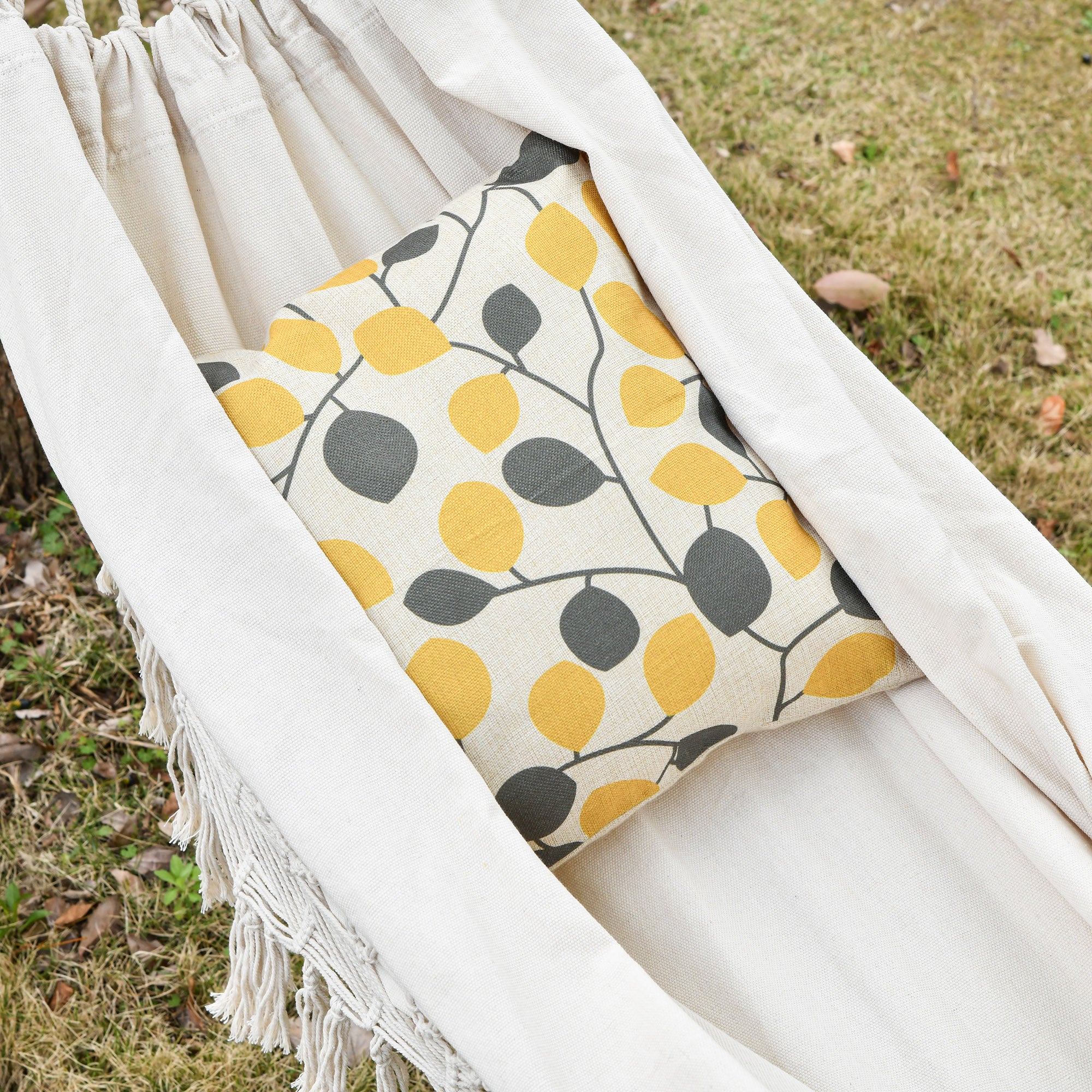 Portable Bohemian Chic Travel Hammock Hammock Fabric total dimensions 2.88L x 1.5W m Cotton Polyester Beige