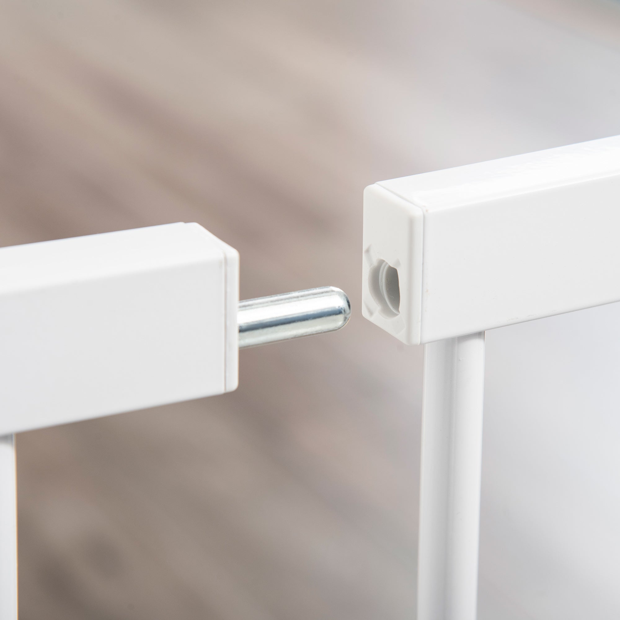 Pet Safety Gate Stair Gate Dog Pet Barrier Safety Gate for Pet Pet Gate Clamp Mount Steel White 75-131 x 76 cm