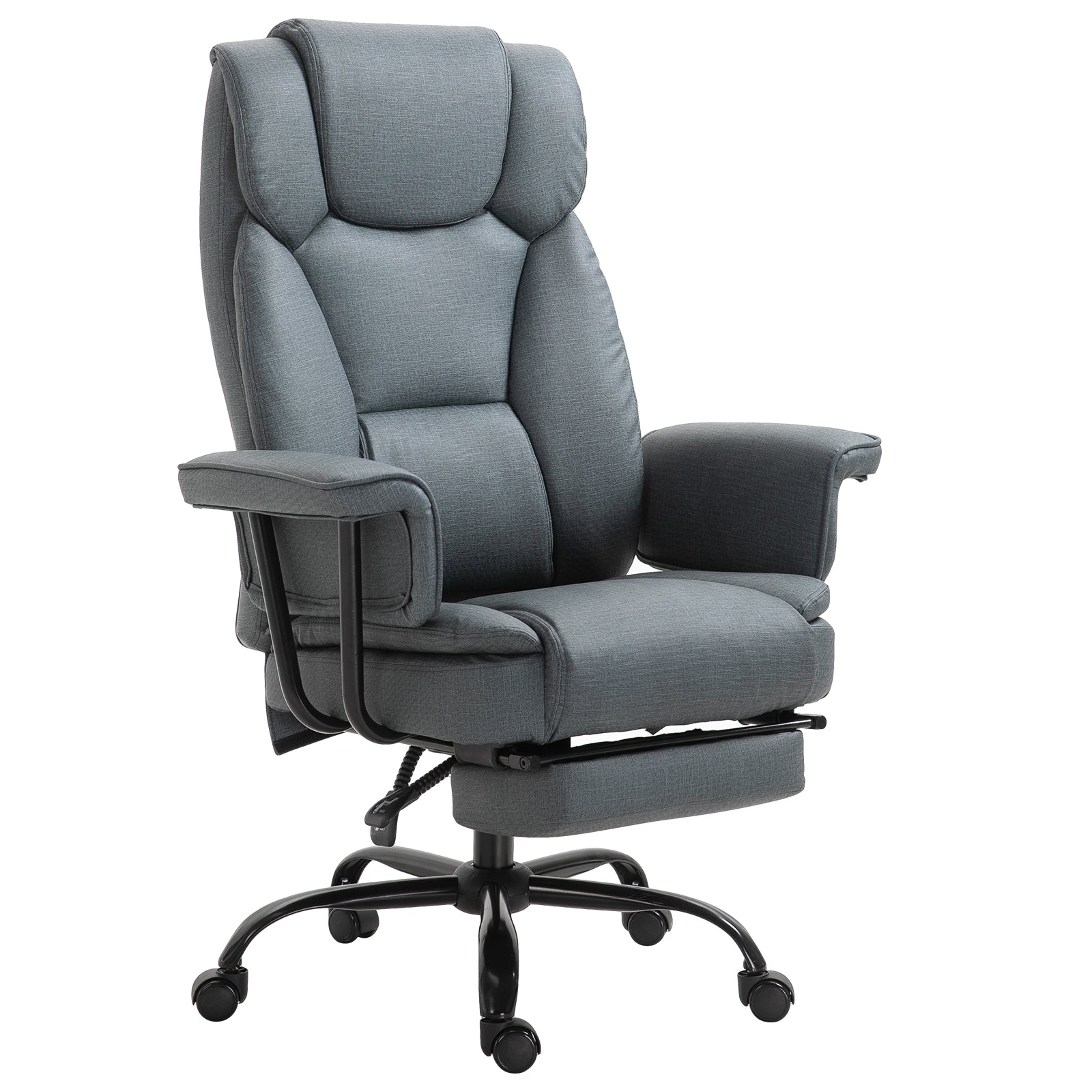 Office Chair Ergonomic Executive Chair 360° Swivel Computer Chair Height Adjustable with Headrest and Padded Armrests with Footrest Faux Leather 68 x 80 x 120-126 cm