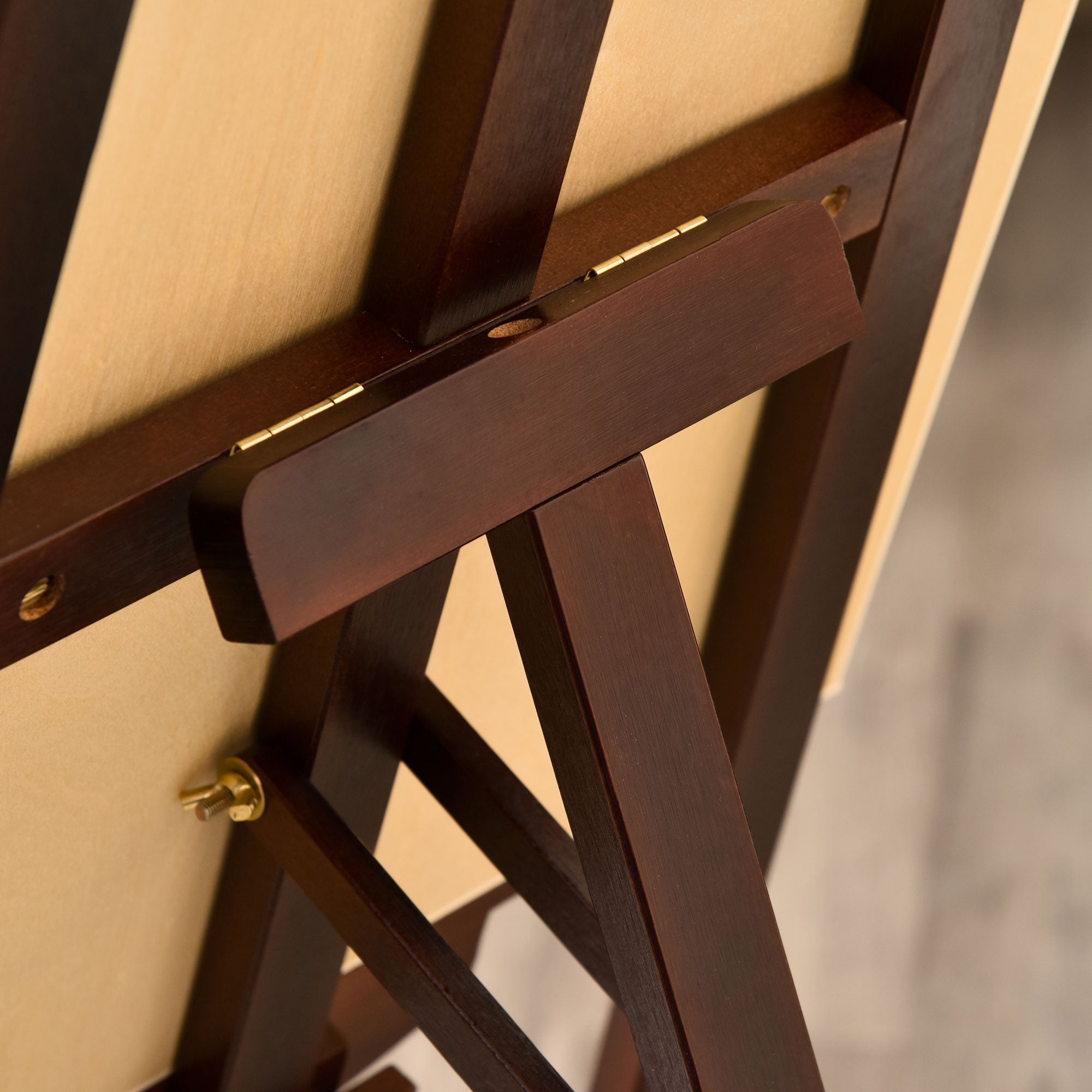 Wooden Painting Easel Drawing Easel with Adjustable 75° Angle Tripod Stand and Brush for Canvases 51.5x71.5x134.5 cm Brown