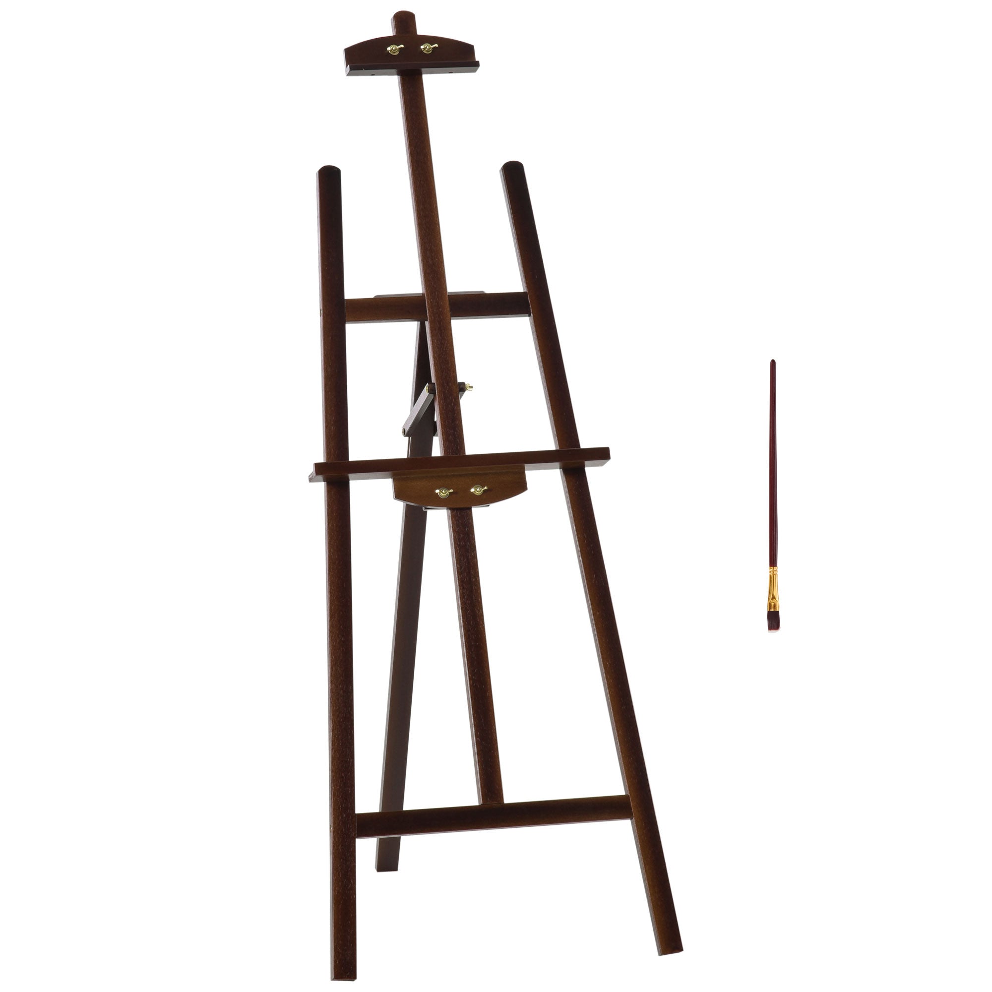 Wooden Painting Easel Drawing Easel with Adjustable 75° Angle Tripod Stand and Brush for Canvases 51.5x71.5x134.5 cm Brown
