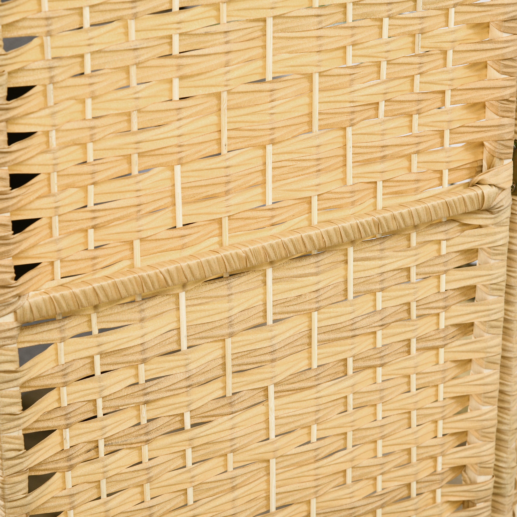 3-Panel Foldable Screen 135x180 cm Room Divider Privacy Screen made of Polypropylene for Office Bedroom Natural