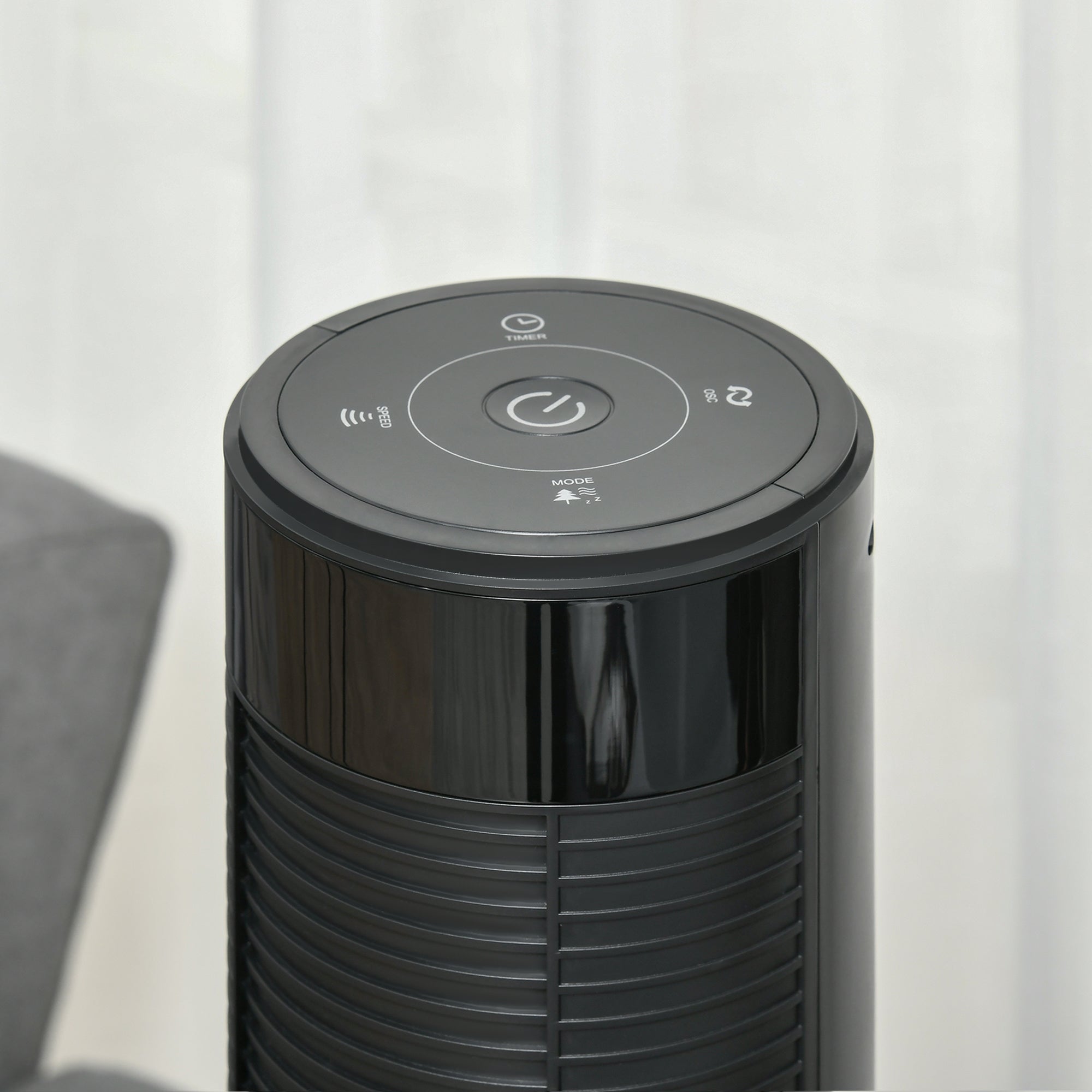 Tower Fan Quiet with Remote Control 117 cm 70° Oscillating Floor Fan with 4 Modes, 3 Speeds, 12 Hr Timer, LED Display, Black